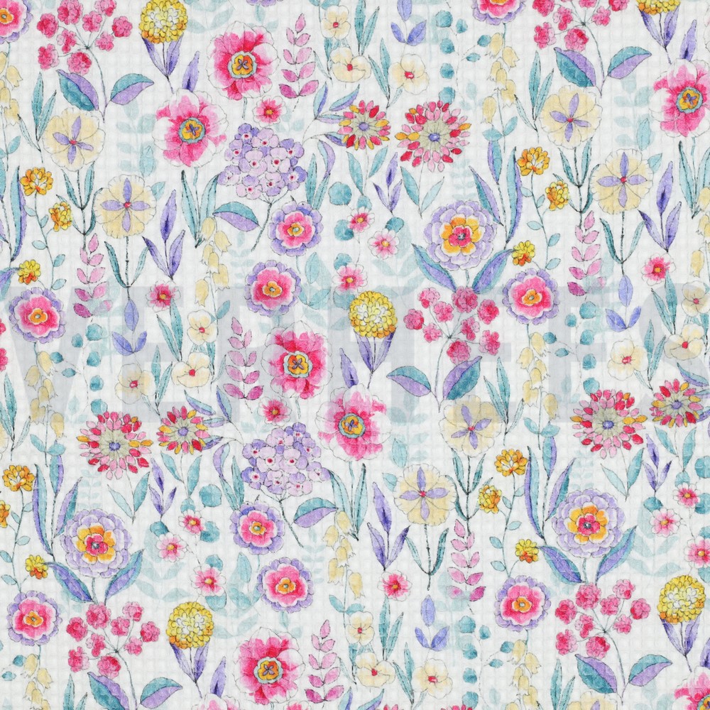 WAFFELPIQUÉ DIGITAL BLUMEN WEISS (high resolution)