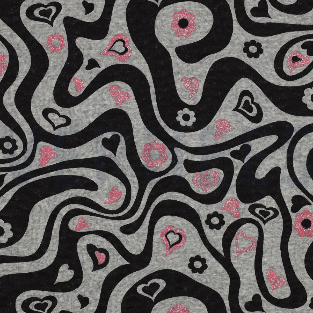 SWEAT MELANGE GLITTER RETRO BLOEMEN LICHTGRIJS GEMÊLEERD (high resolution)