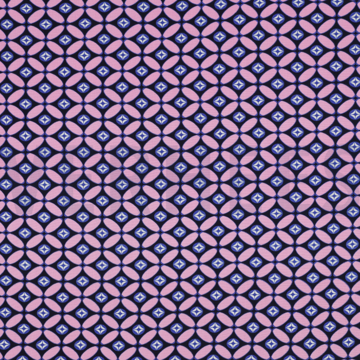 LENZING™ ECOVERO™ RÉTRO BLEU MARINE/ROSE CLAIR (high resolution)