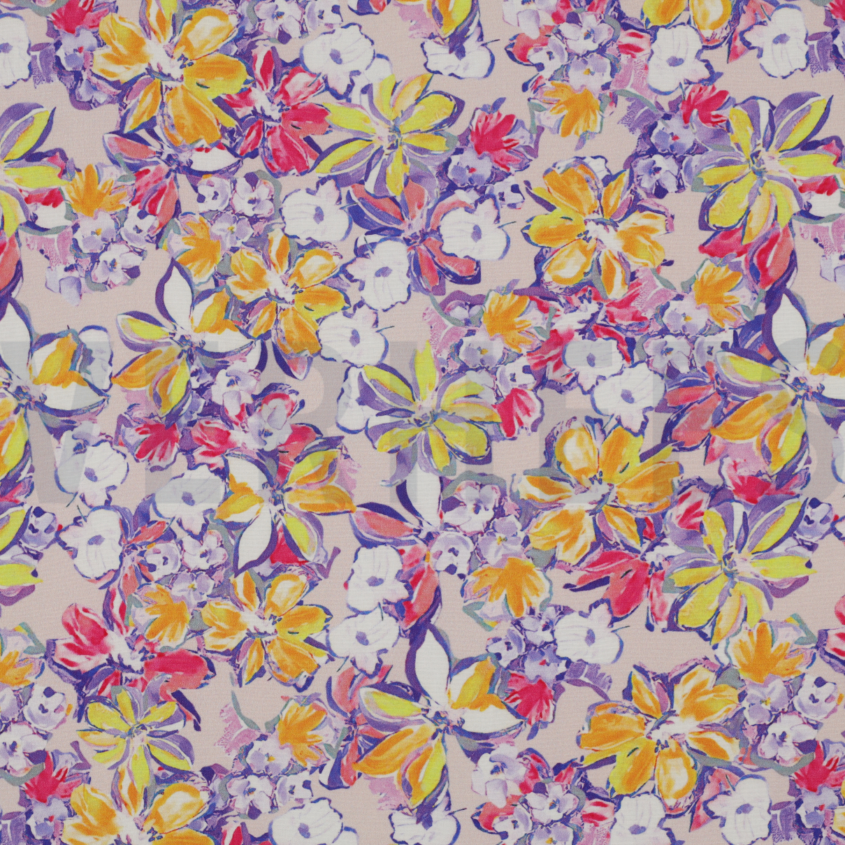 LENZING™ ECOVERO™ DIGITAAL BLOEMEN ECRU (high resolution)