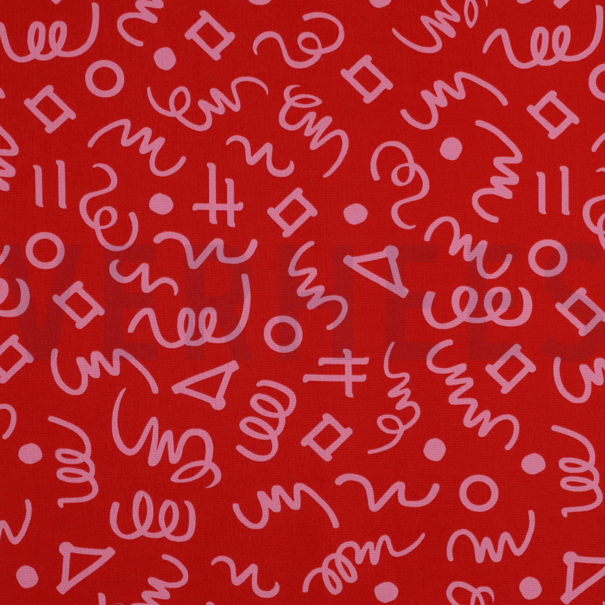 BAUMWOLLE POPELINE GEOMETRISCH ROT/ROSA (high resolution)