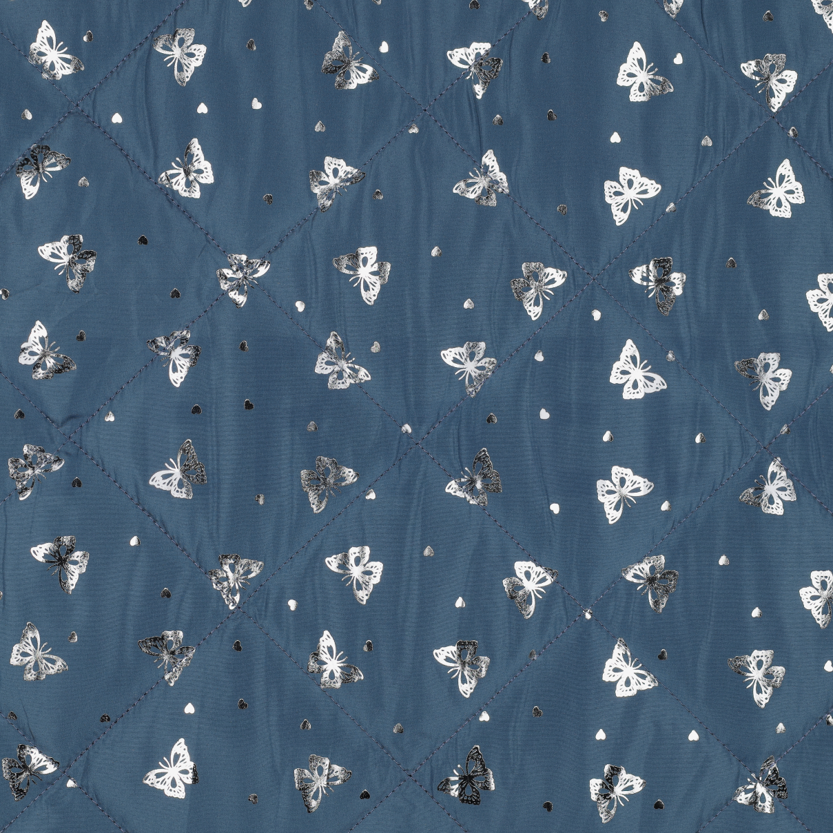 MATELASSÉ PAPILLON ARGENTÉ PÉTROLE (high resolution)