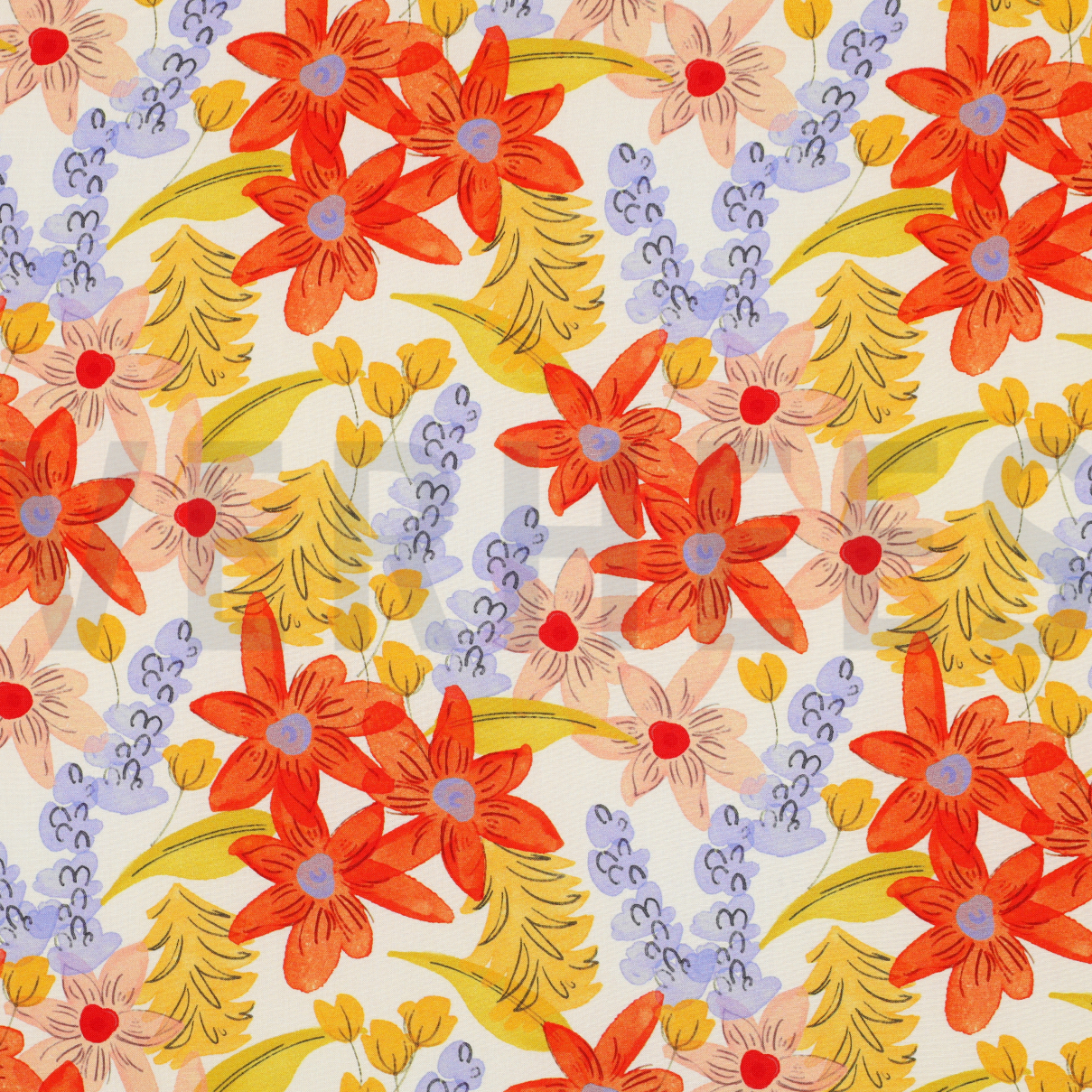 VISCOSE RADIANCE DIGITAL FLOWERS OFFWHITE (high resolution)
