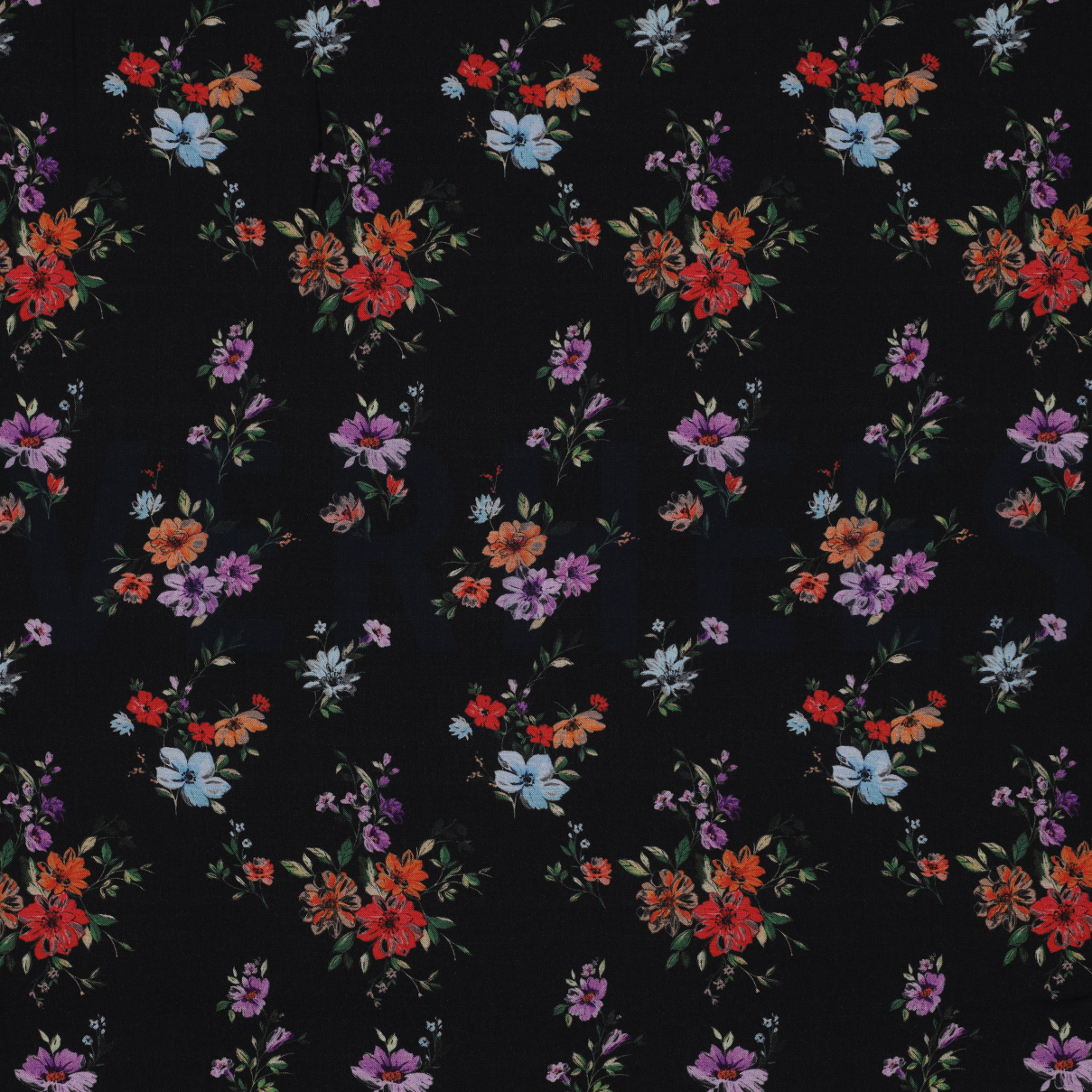 VISCOSE RADIANCE DIGITAL FLEURS NOIR (high resolution)