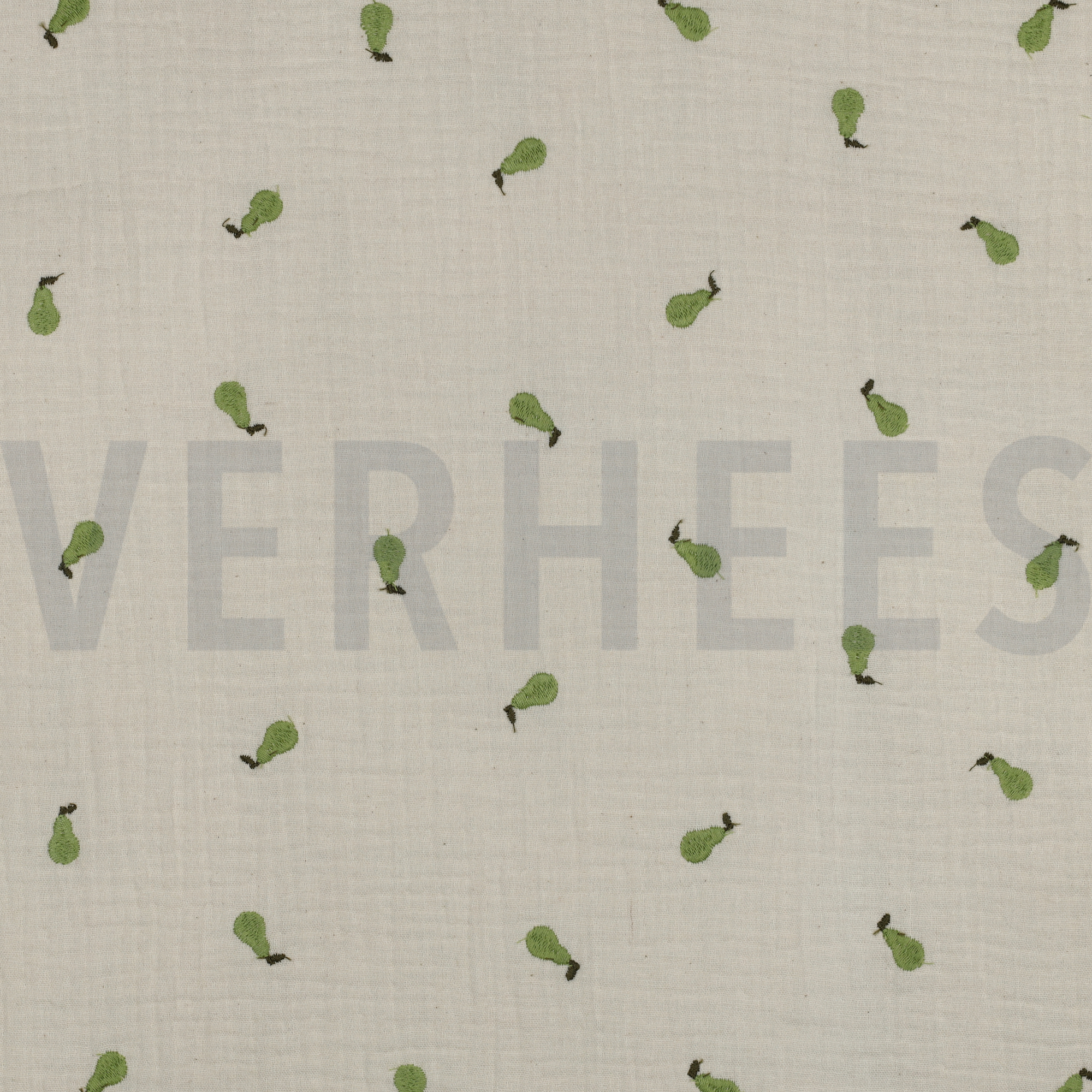 MUSSELIN NATURAL STICKEREI FRÜCHTE NATUR/GRÜN (high resolution)