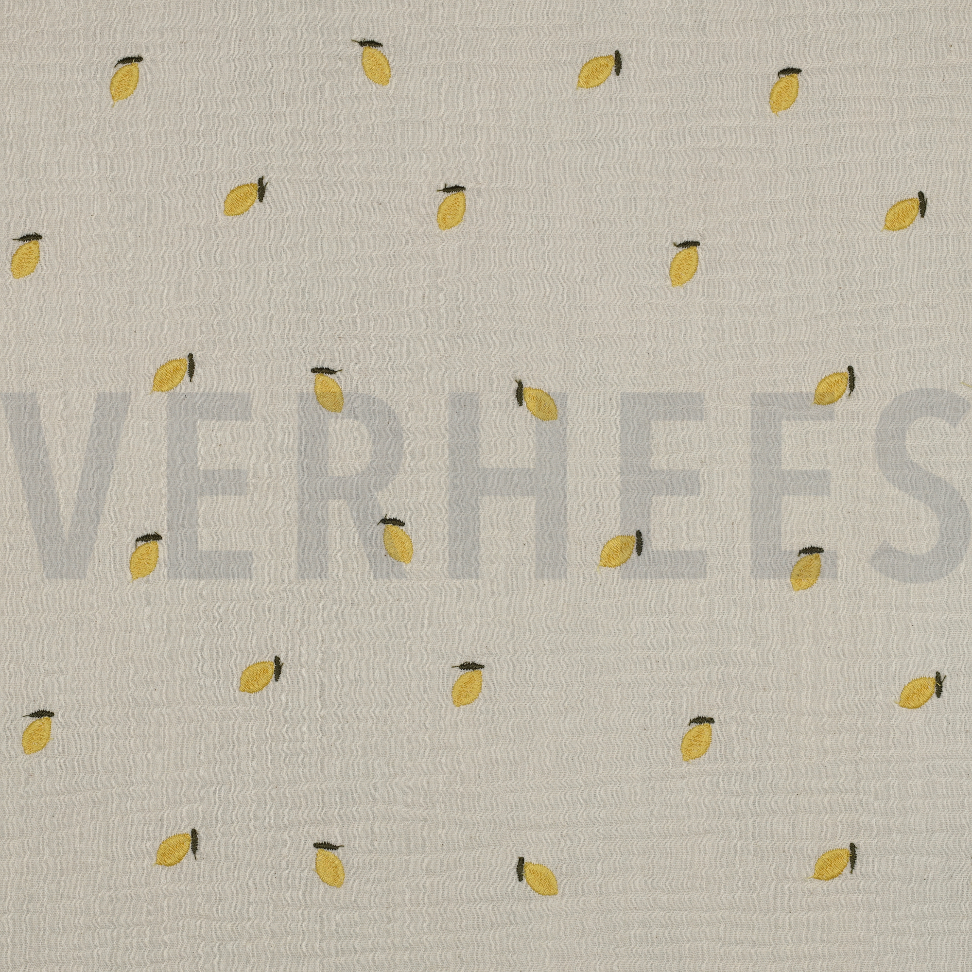 MUSSELIN NATURAL STICKEREI FRÜCHTE NATUR/GELB (high resolution)