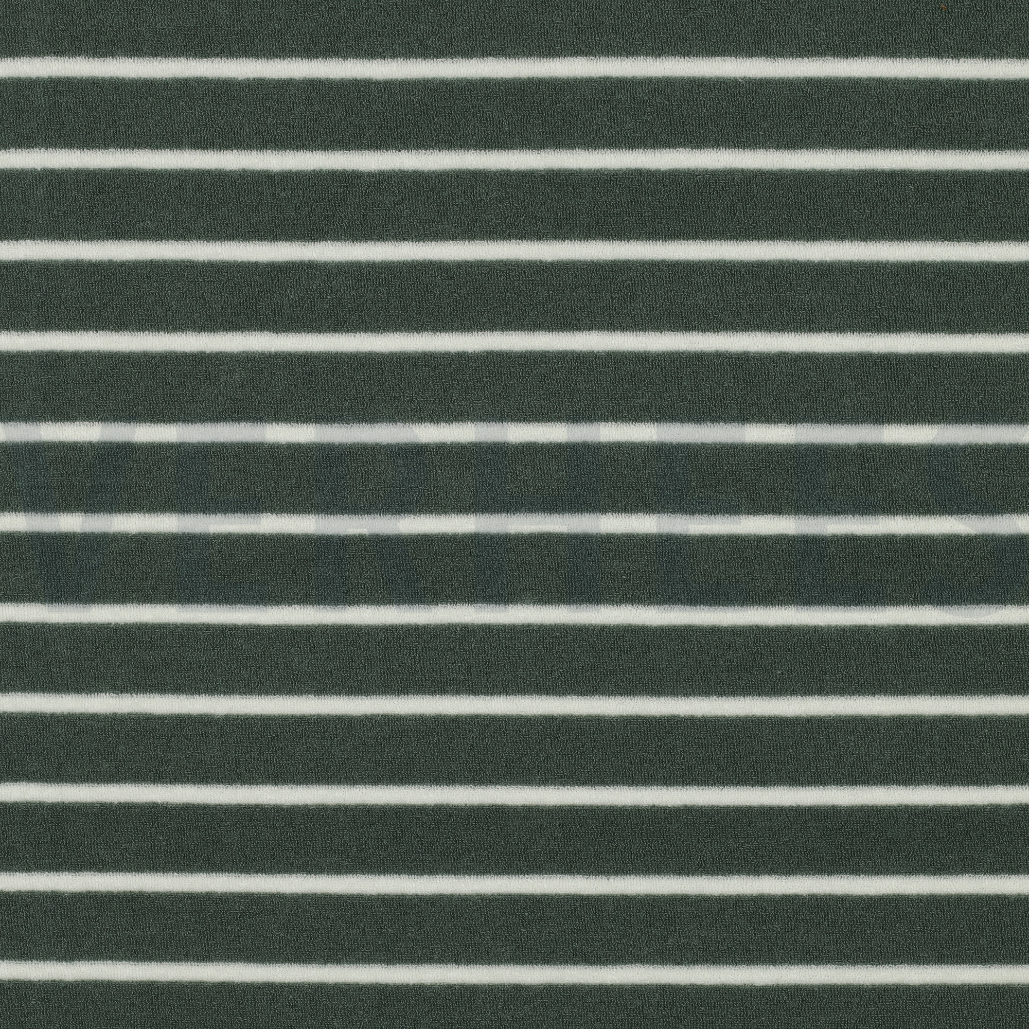 BAUMWOLLE FROTTEE GARNGEFÄRBT STREIFEN SALBEI/ECRU (high resolution)