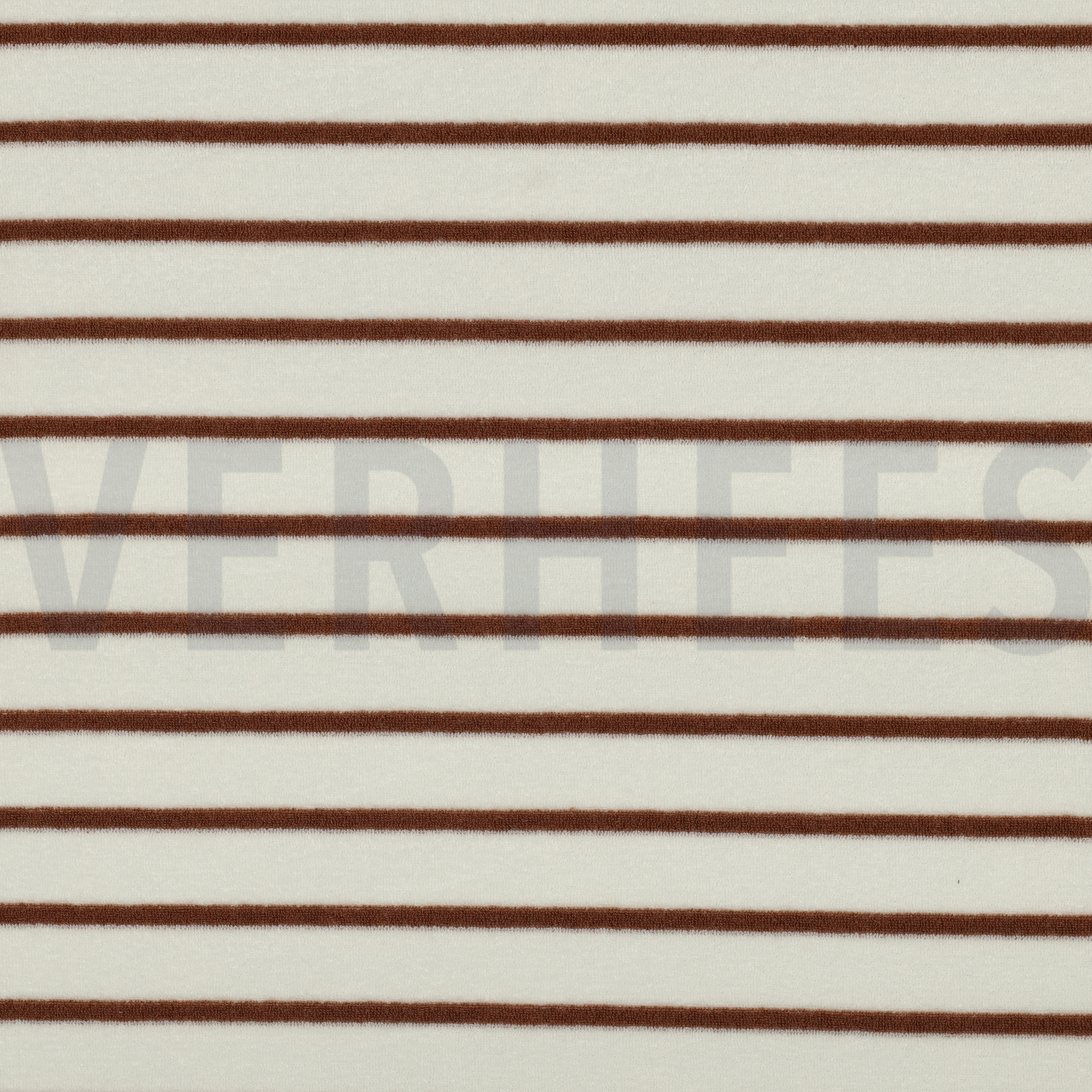 BAUMWOLLE FROTTEE GARNGEFÄRBT STREIFEN ECRU/KAMEL (high resolution)