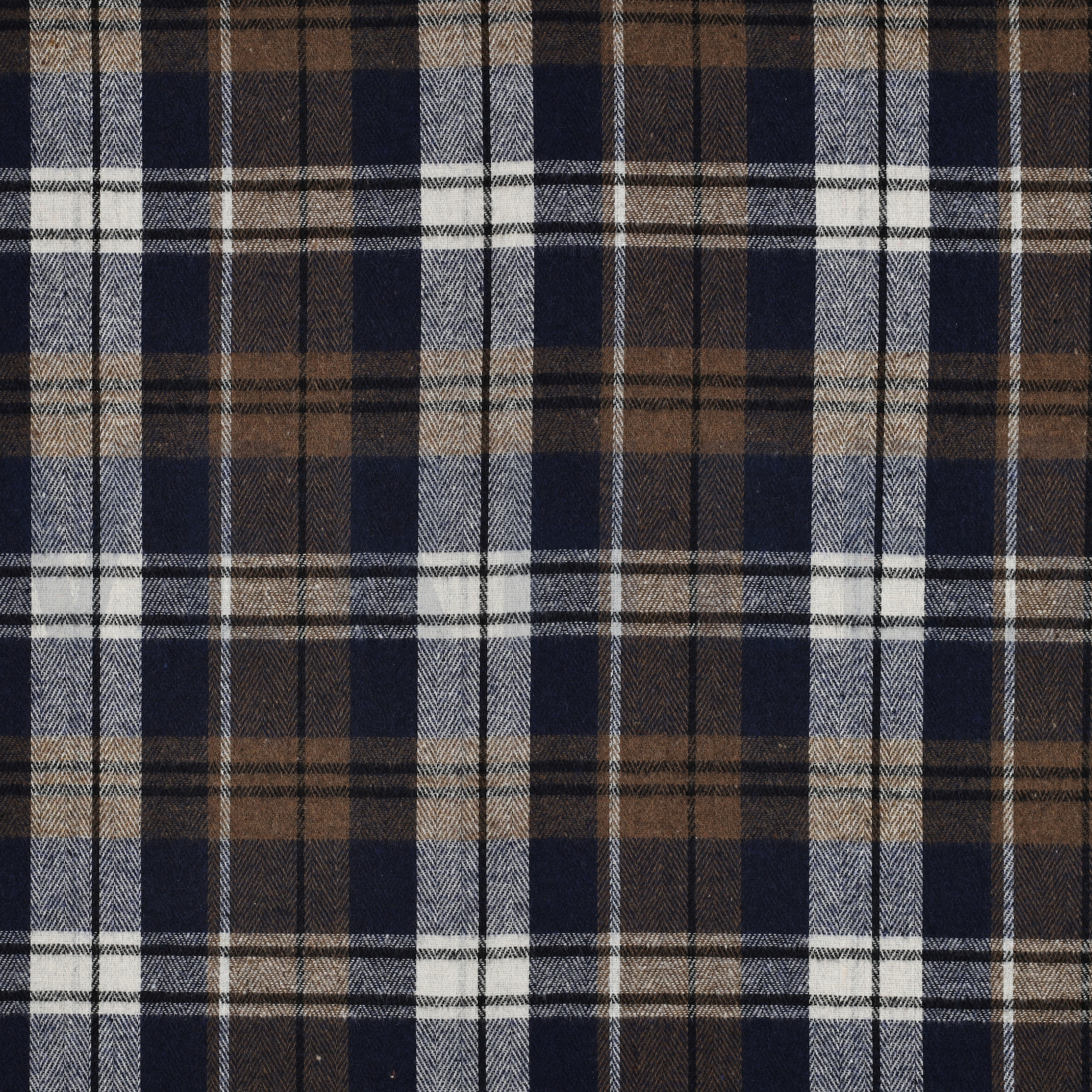 GEBÜRSTETER MANTELSTOFF GARNGEFÄRBT KAROS BRAUN (high resolution)