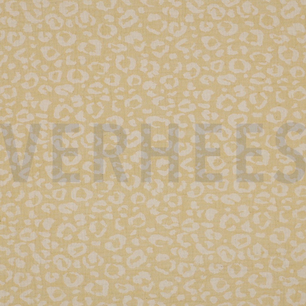 DOUBLE GAZE DE COTON JACQUARD PEAU D’ANIMAL JAUNE/ÉCRU (high resolution)