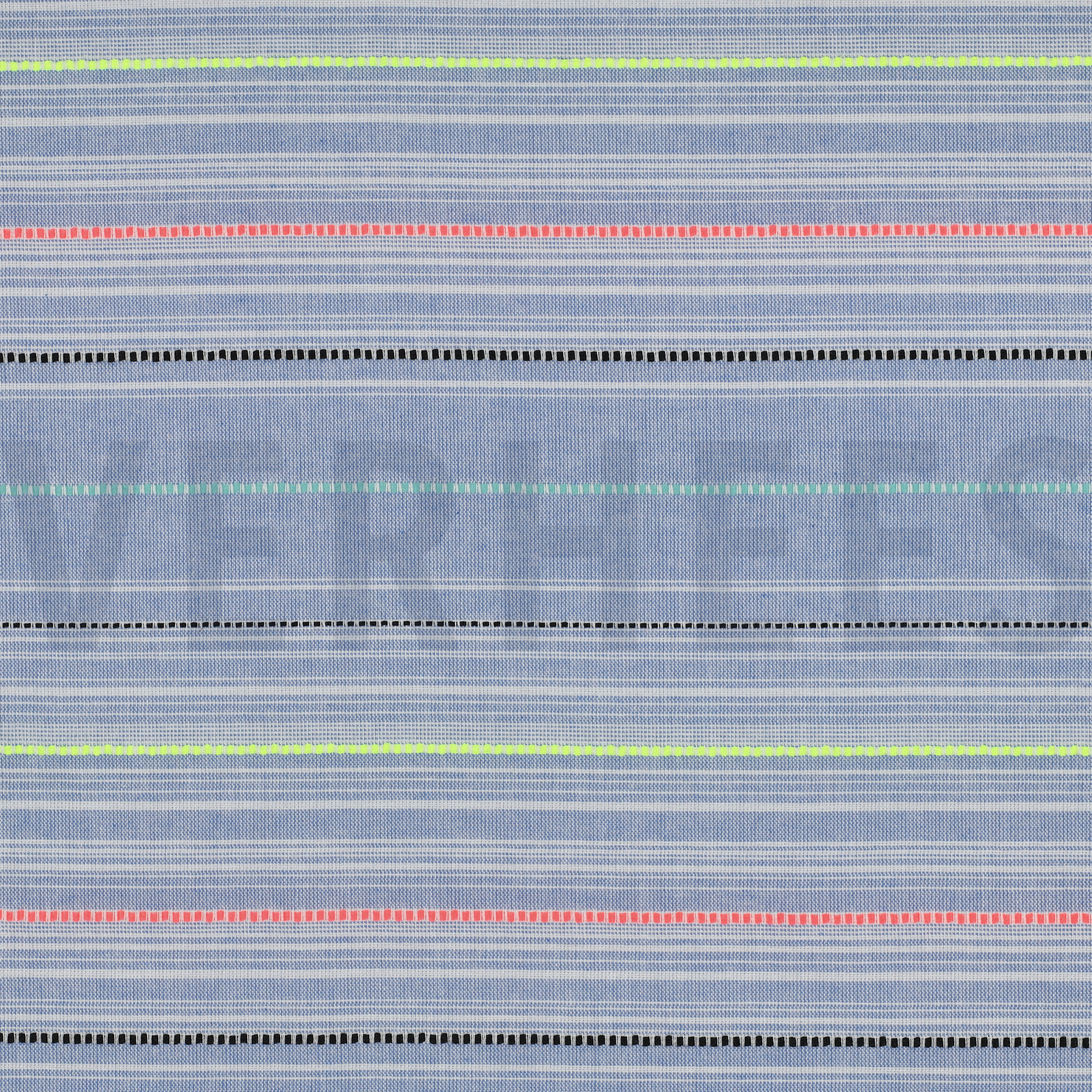 BAUMWOLLE GARNGEFÄRBT STREIFEN NEON BLAU (high resolution)