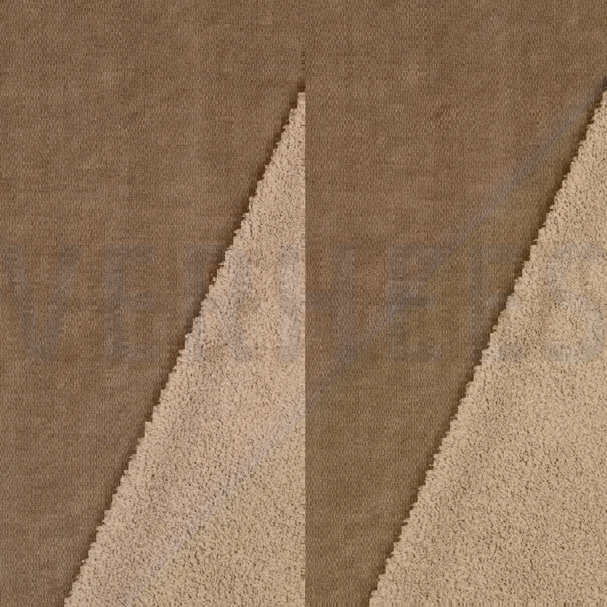 BEIDSEITIG GESTRICKTER VELOURS SHERPA TAUPE (high resolution)