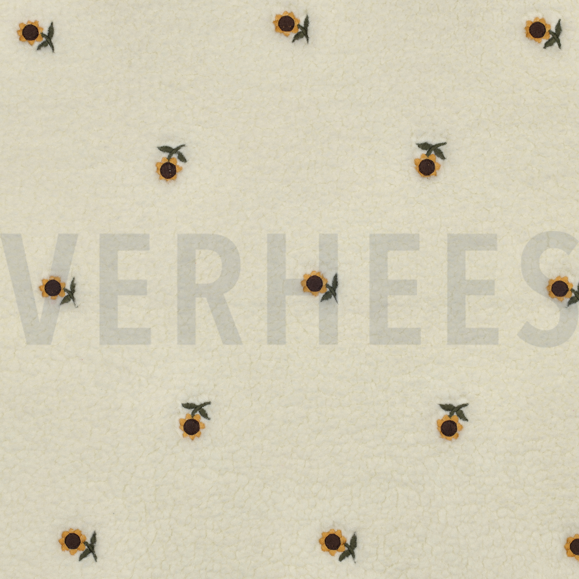 TEDDYSTOFF STICKEREI SONNENBLUMEN ECRU (high resolution)