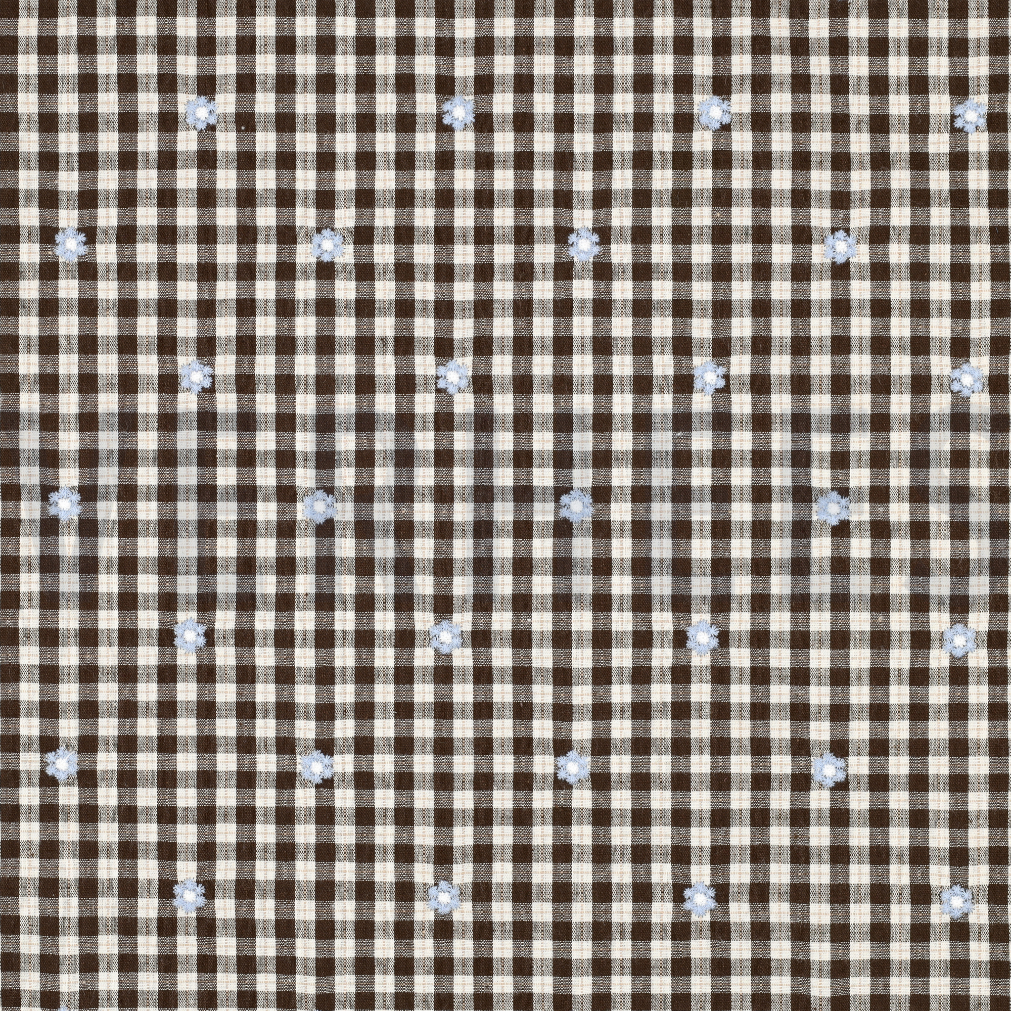 KATOEN VISCOSE EMBROIDERY BLOEMEN BRUIN (high resolution)