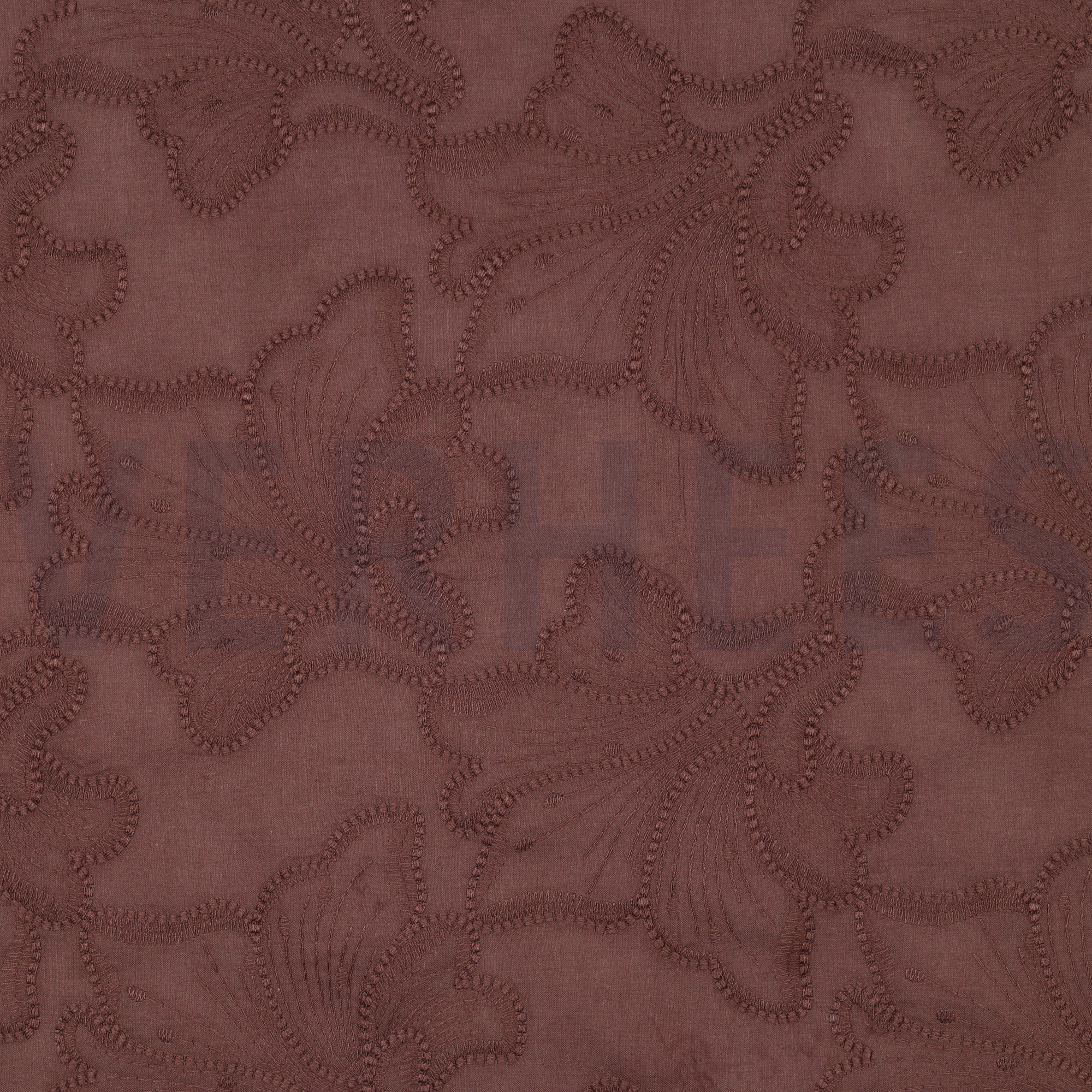 KATOEN EMBROIDERY BLOEMEN BRUIN (high resolution)