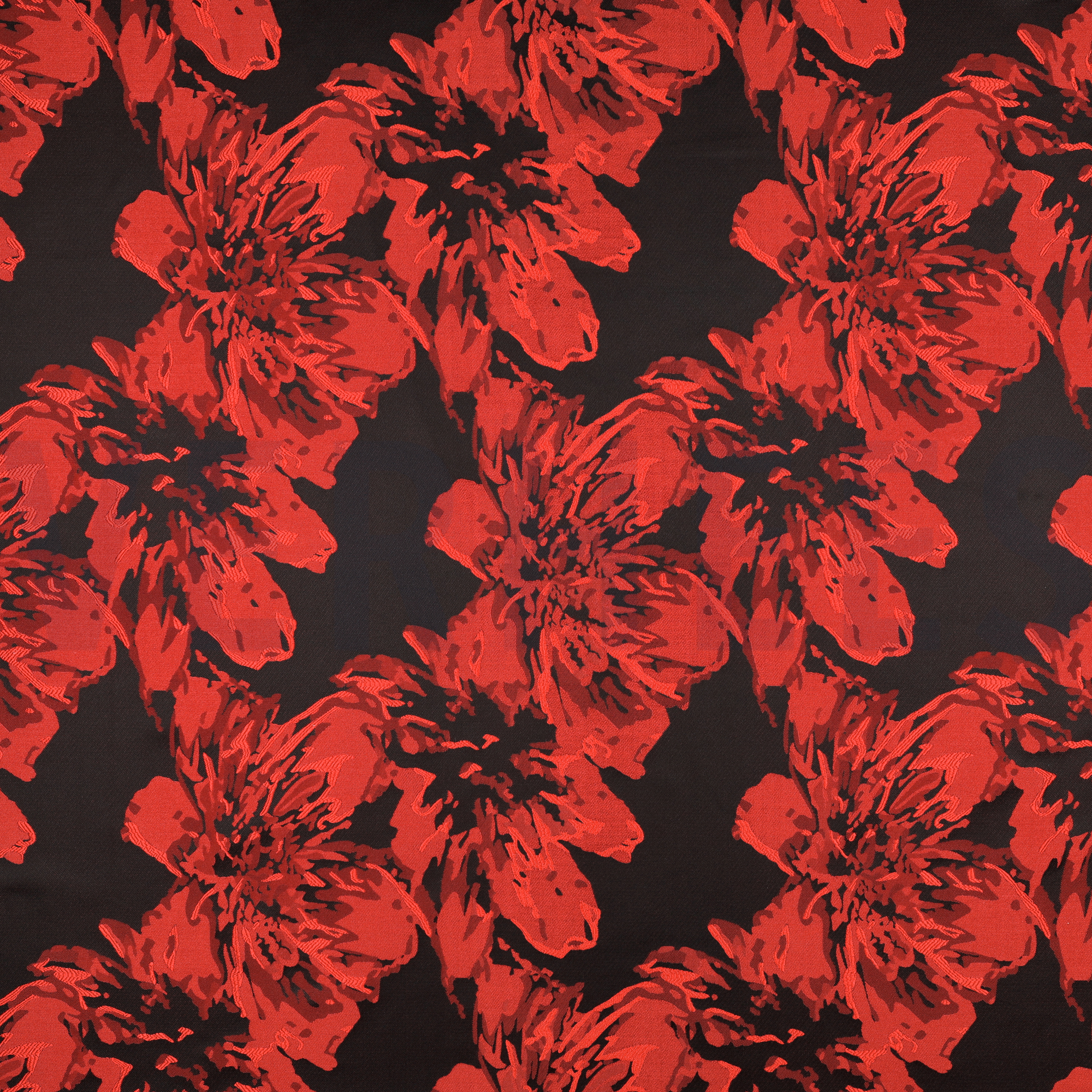 JACQUARD FLEURS ROUGE VIF (high resolution)