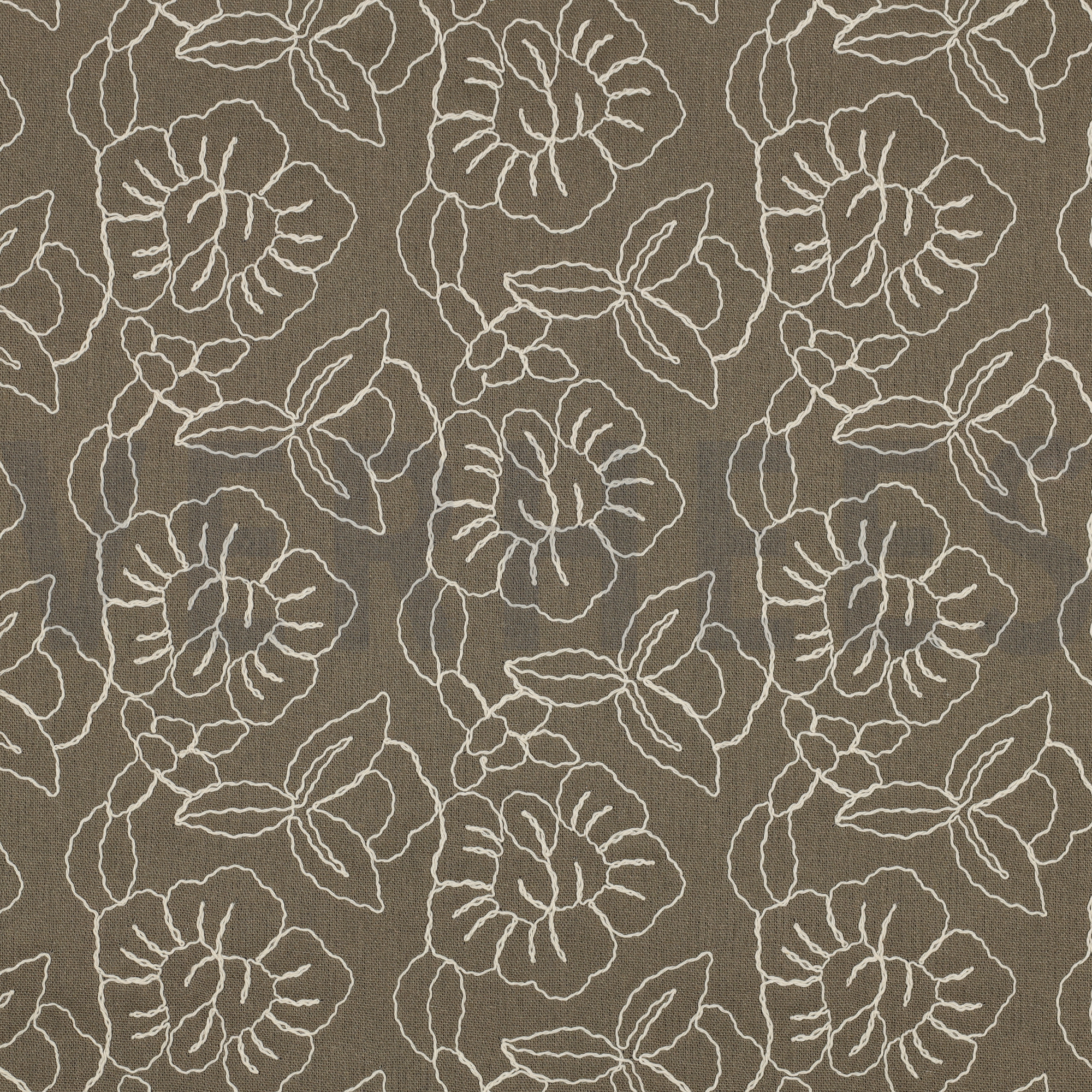 LINNEN VISCOSE EMBROIDERY BLOEMEN ZAND (high resolution)