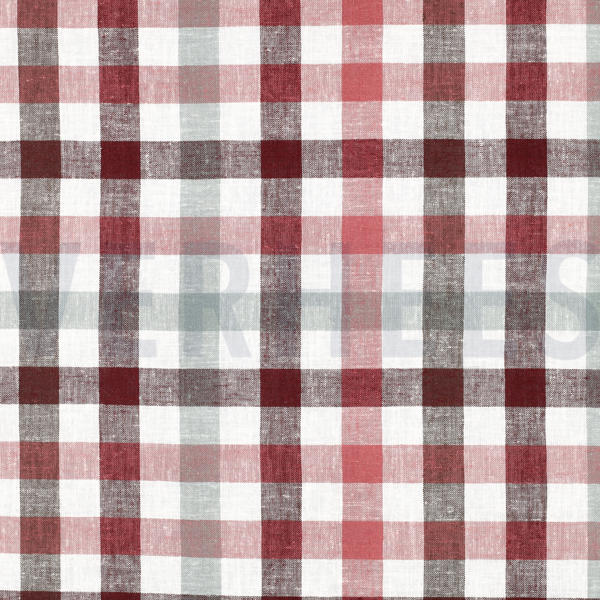 LINEN VISCOSE YARN DYED CHECKS BURGUNDY (high resolution)