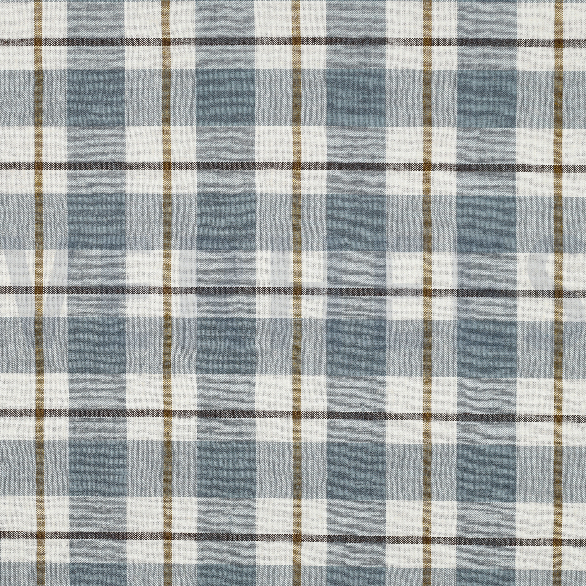 LINNEN VISCOSE GARENGEVERFD RUITEN OUDBLAUW (high resolution)