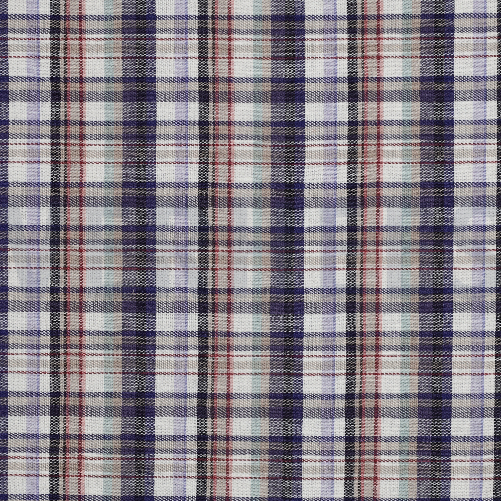 LEINEN VISKOSE GARNGEFÄRBTE KAROS BLAU (high resolution)