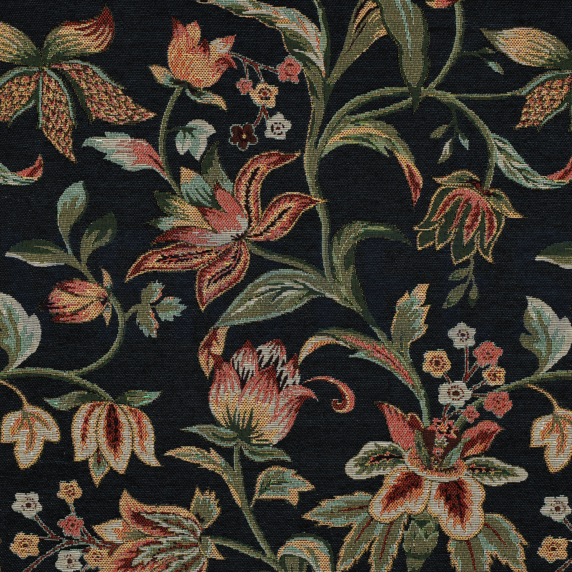 GOBELIN FLEURS BLEU MARINE (high resolution)