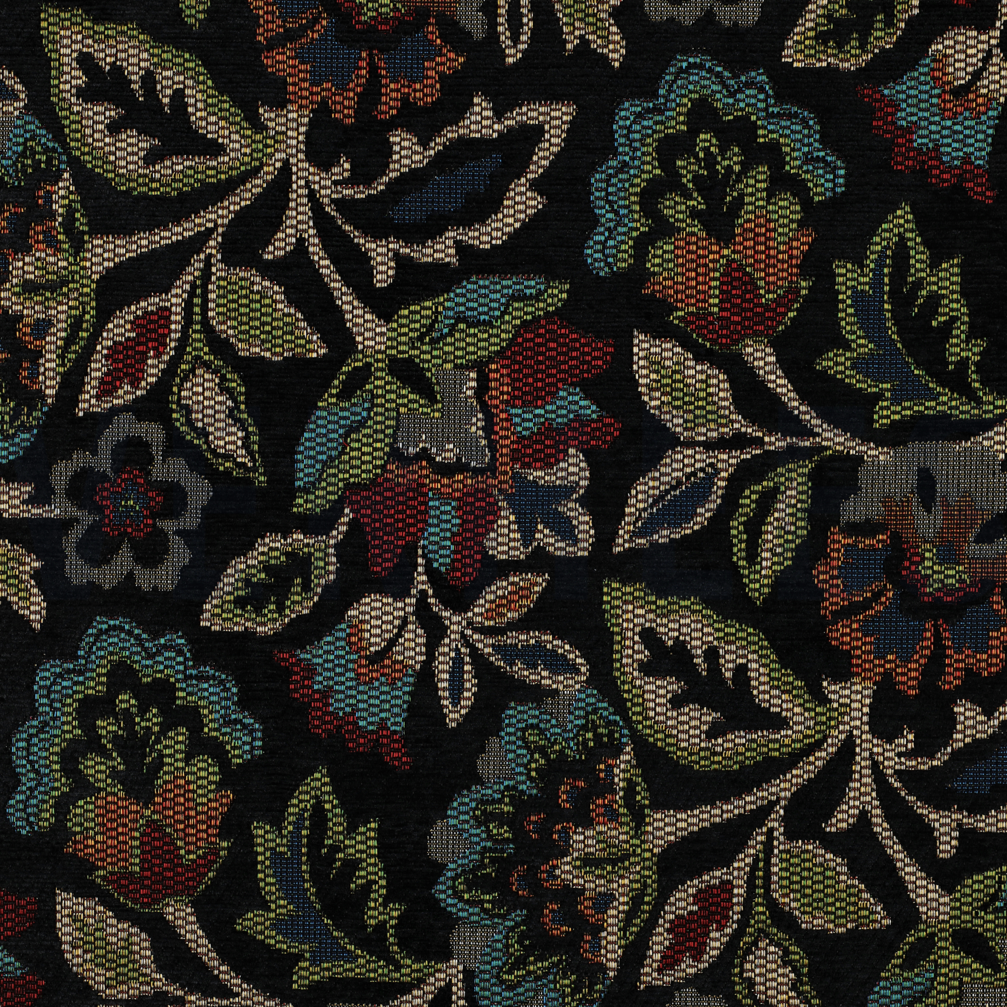 GOBELIN CHENILLE BLUMEN SCHWARZ (high resolution)