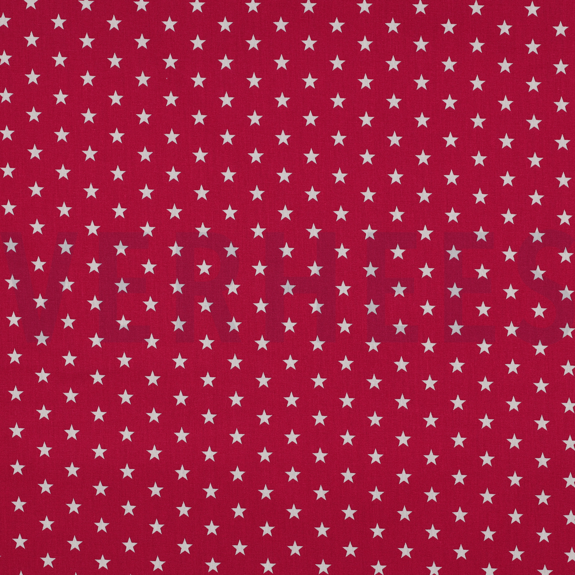 KATOENEN POPLIN KLEINE STERREN KERSENROOD (high resolution)