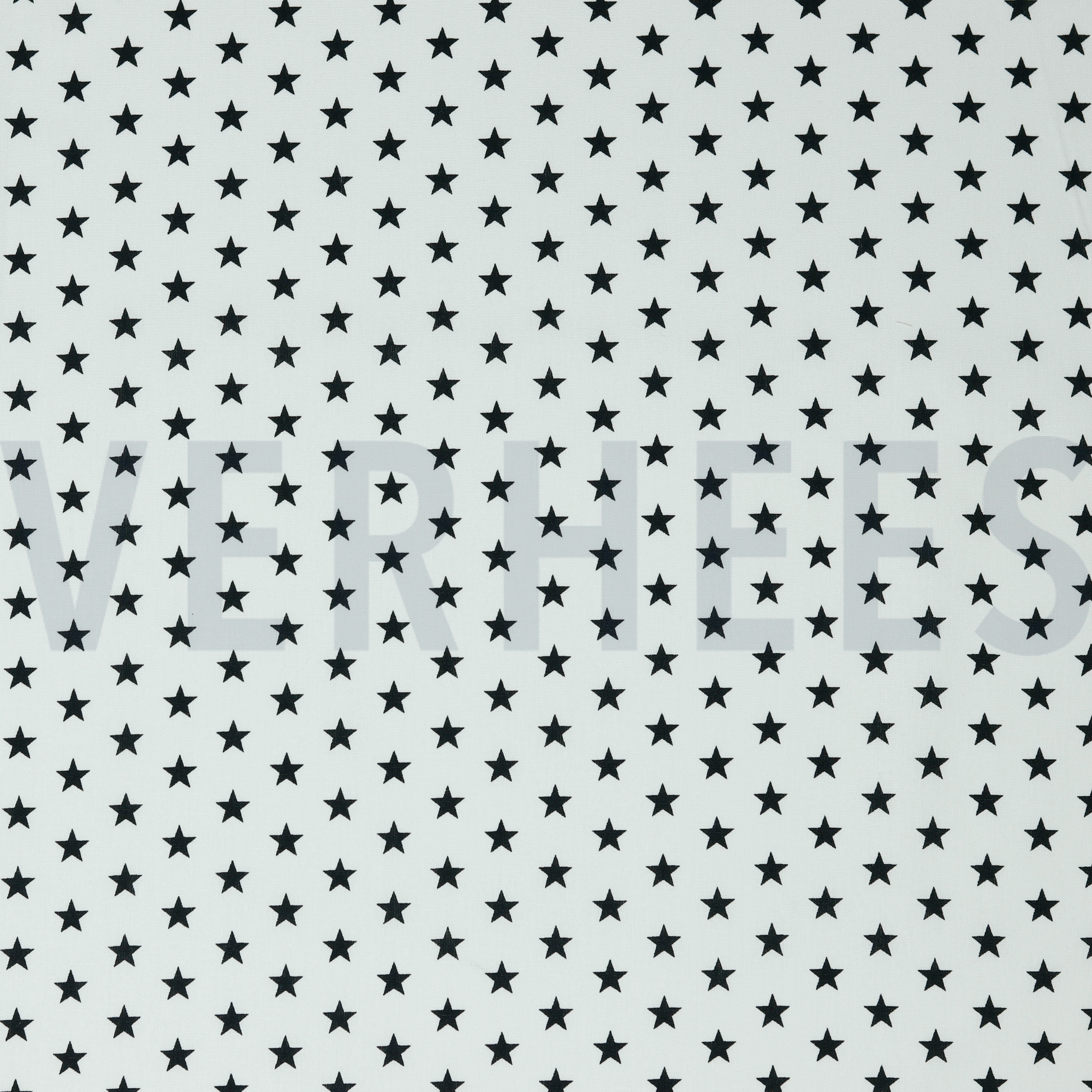 BAUMWOLLE POPELINE KLEINE STERNE WEISS/SCHWARZ (high resolution)