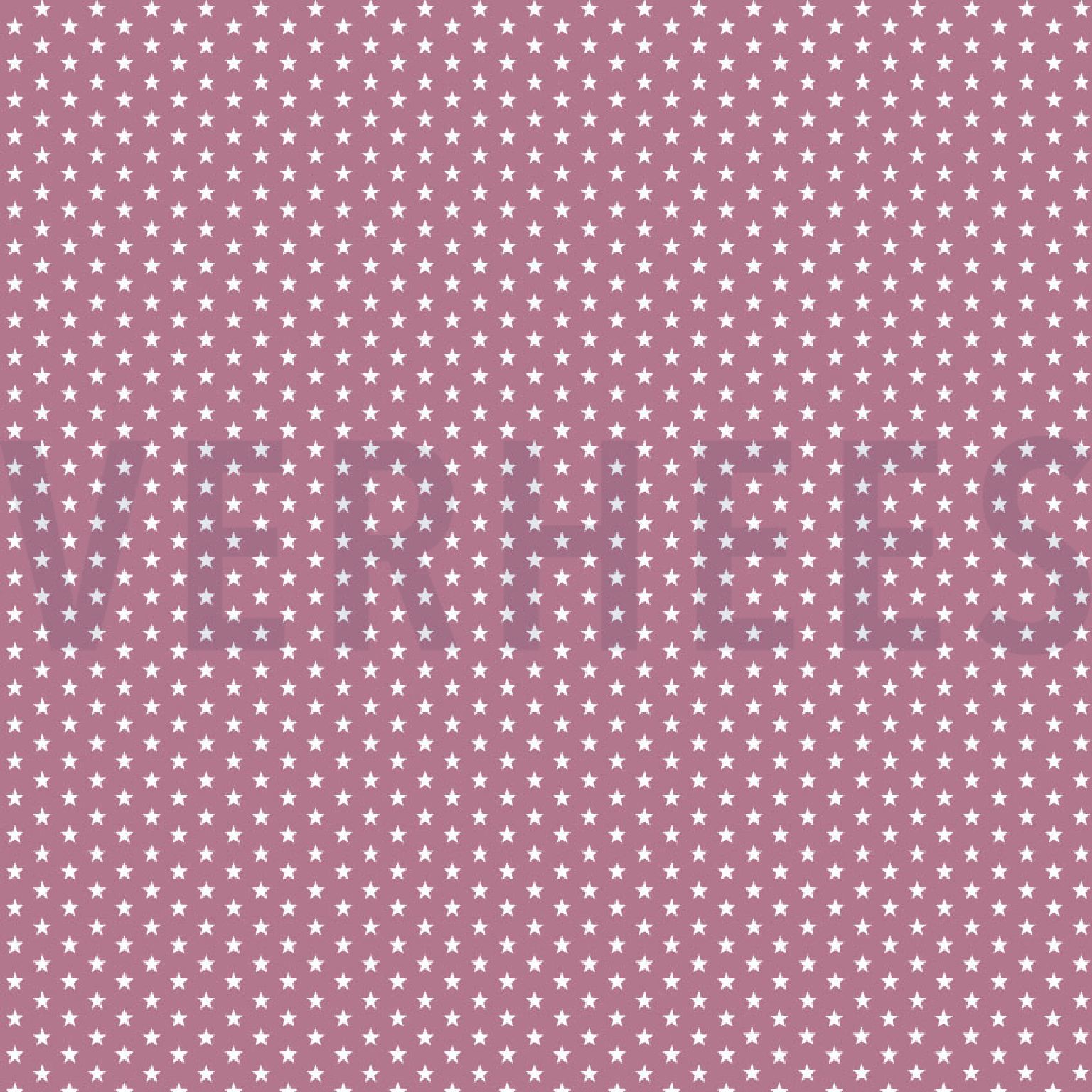 KATOENEN POPLIN MINI STERREN MAUVE (high resolution)