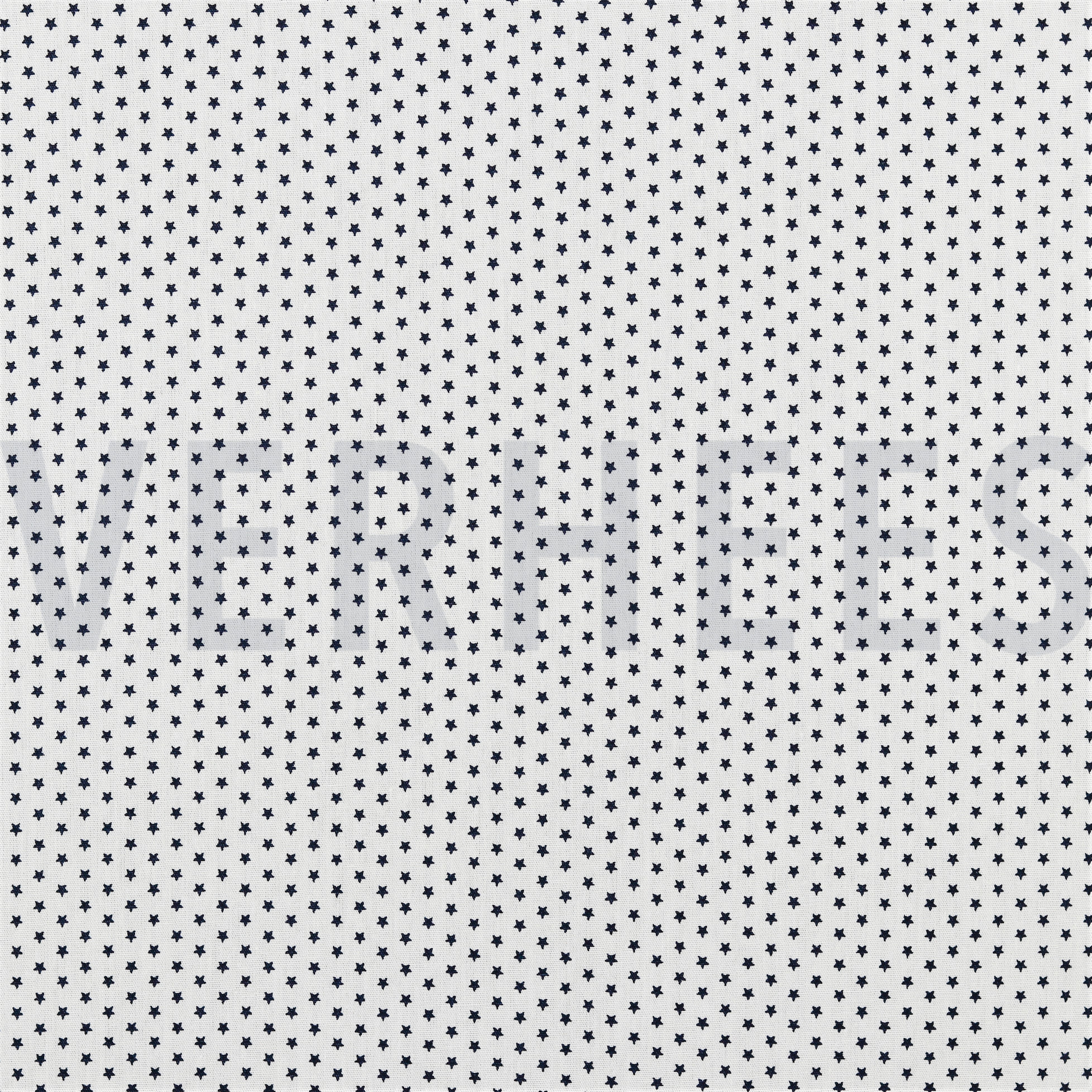 KATOENEN POPLIN MINI STERREN WIT/DONKERBLAUW (high resolution)