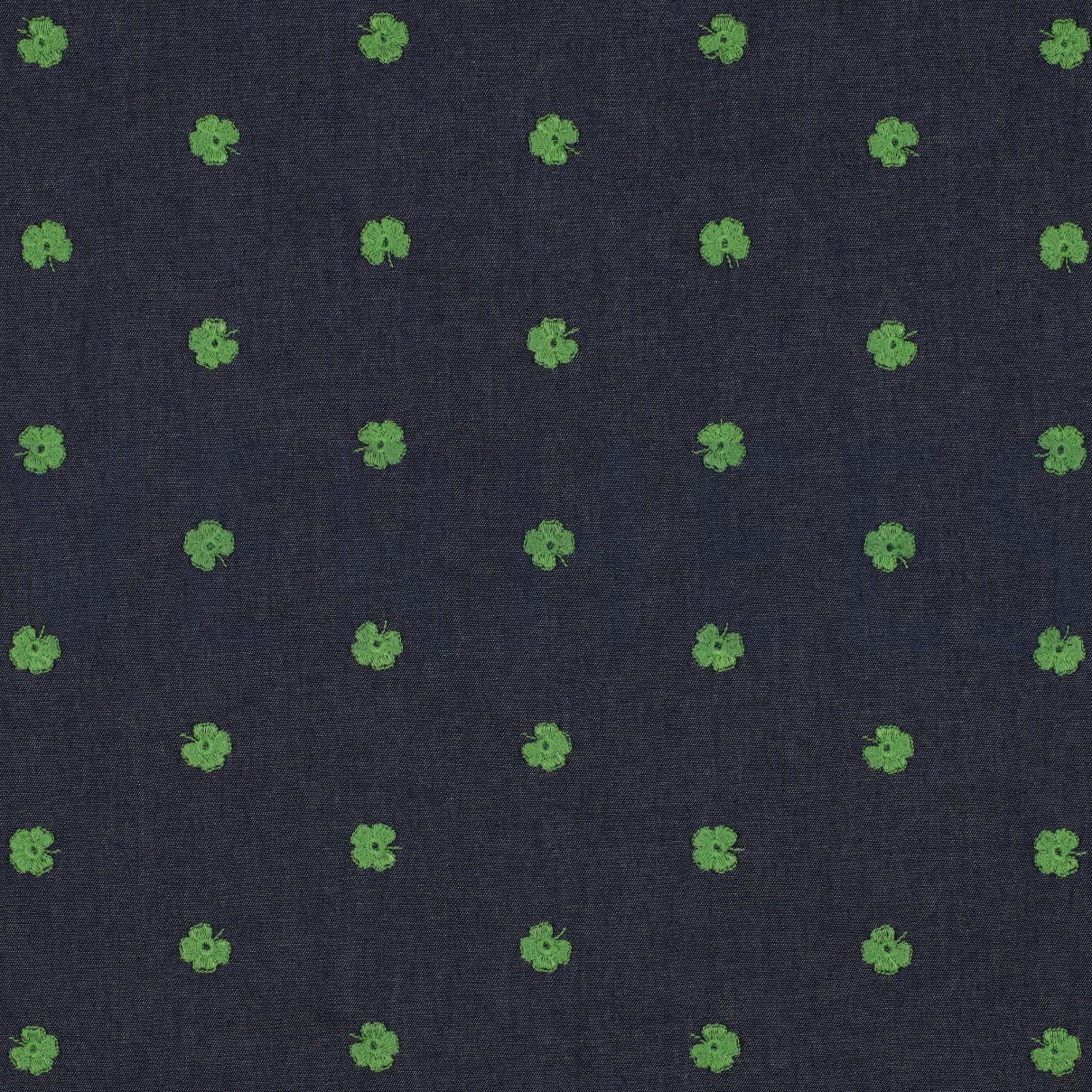 JEANS STICKEREI KLEEBLÄTTER INDIGO (high resolution)