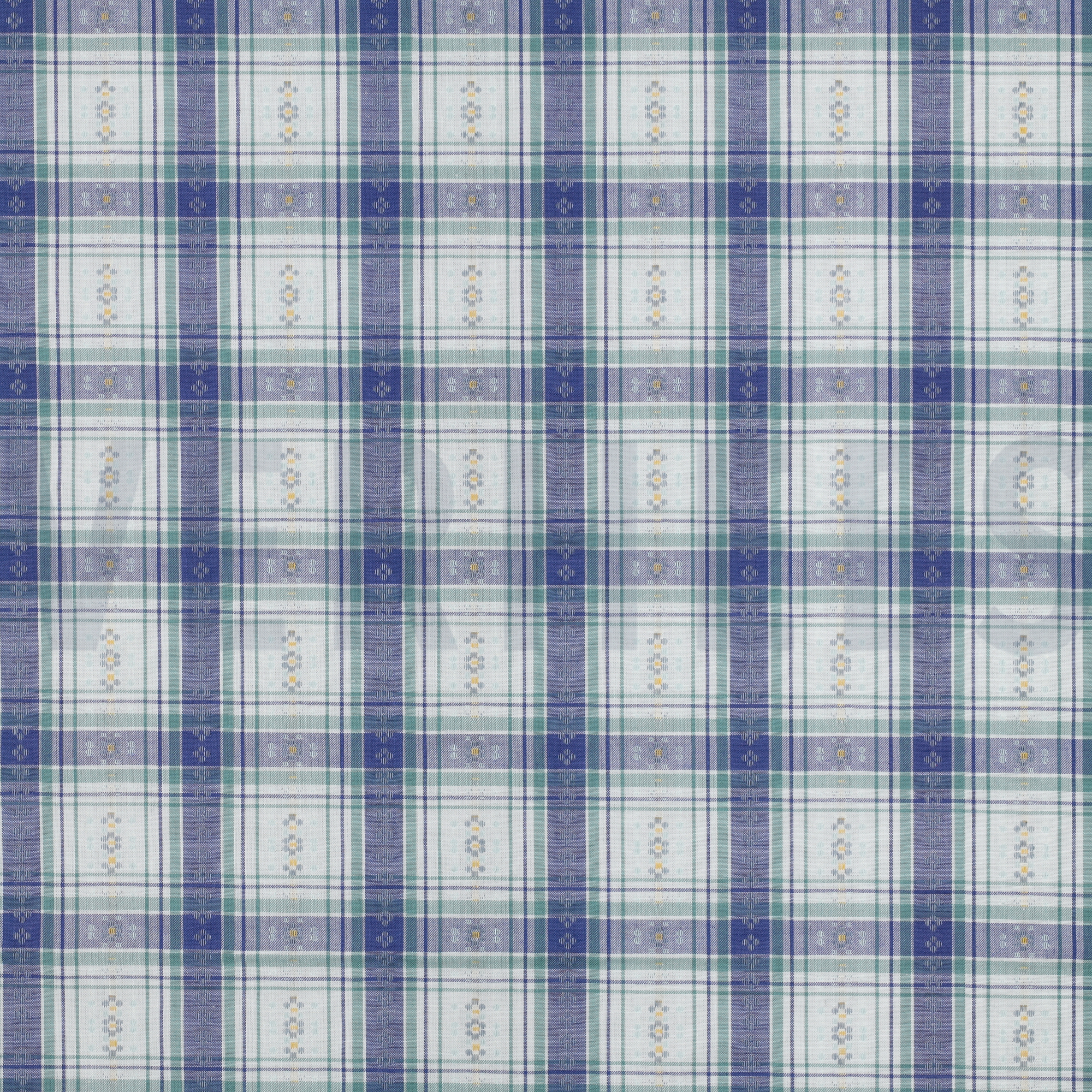 KATOEN JACQUARD DOBBY BLOEMEN BLAUW (high resolution)