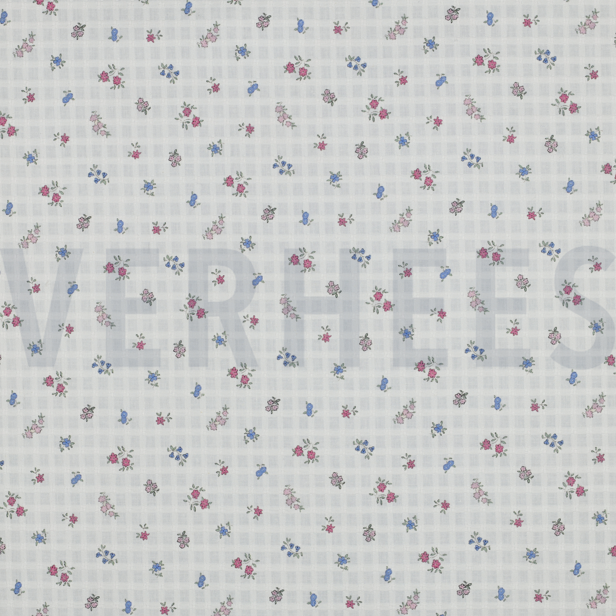 COTON DOBBY CARREAUX DIGITAL FLEURS BLANC (high resolution)