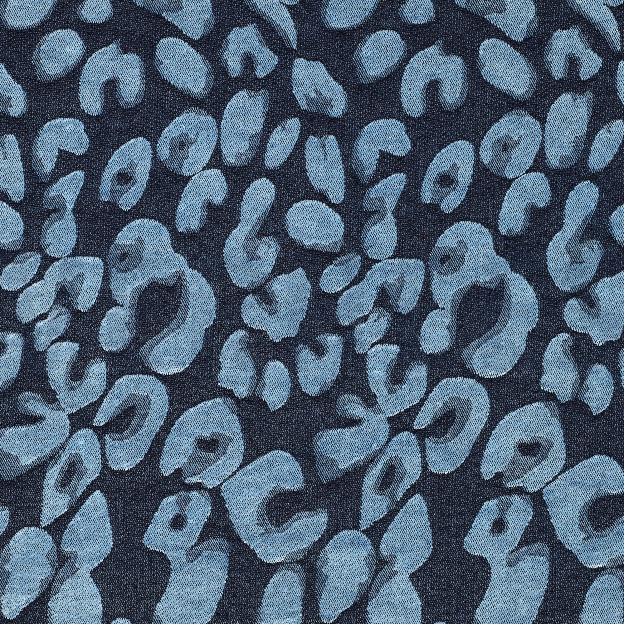 DENIM FLUWEEL JACQUARD DIERENHUID JEANSBLAUW (high resolution)