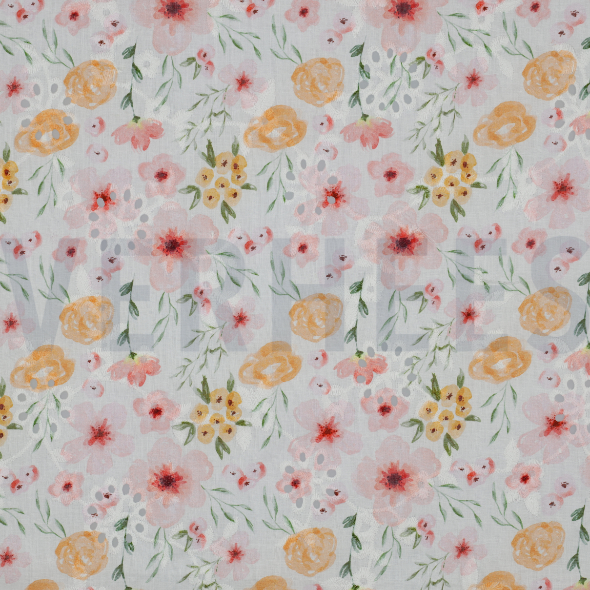 KATOEN EMBROIDERY DIGITAAL BLOEMEN WIT (high resolution)