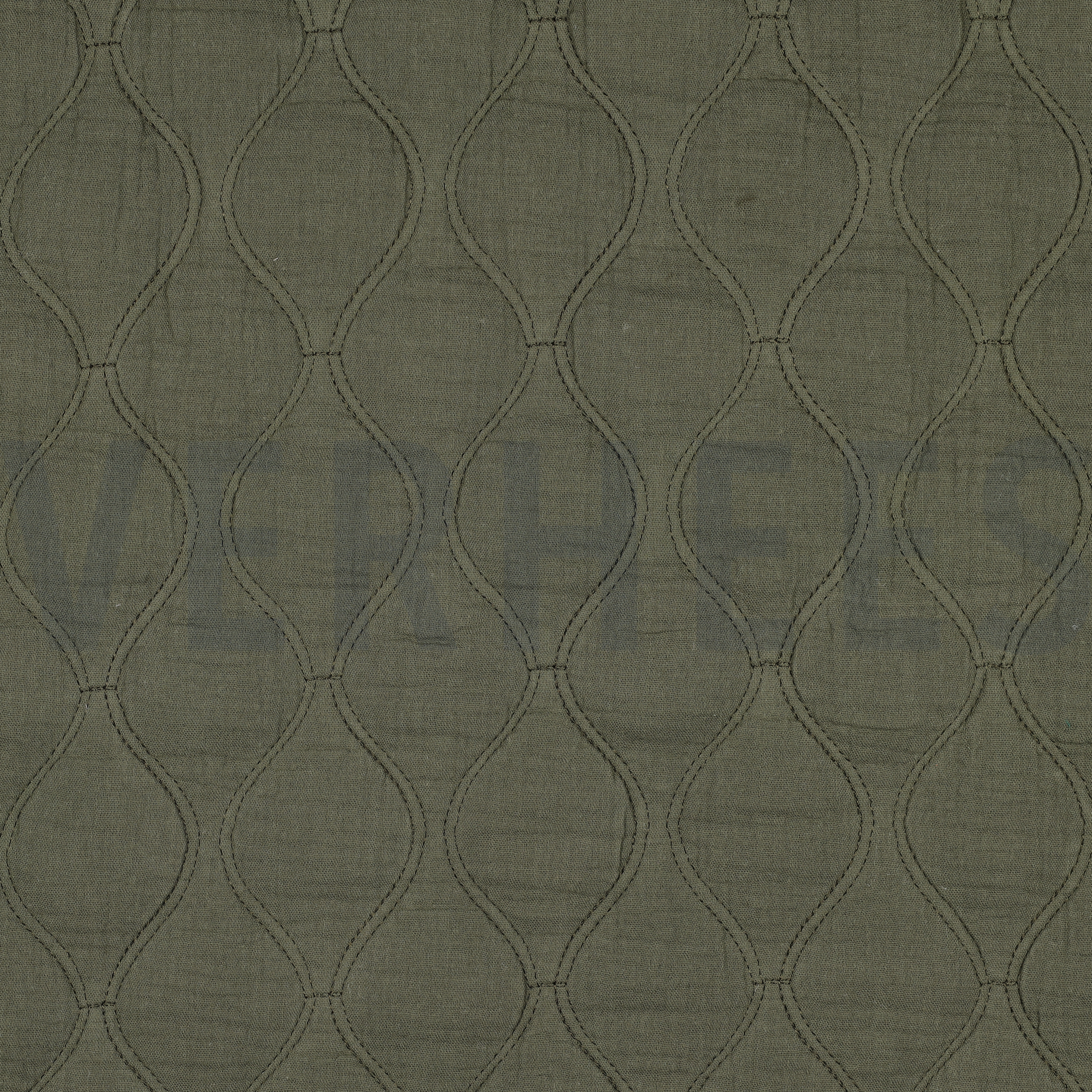 DOUBLE GAUZE QUILT DARK MOSS GREEN (high resolution)