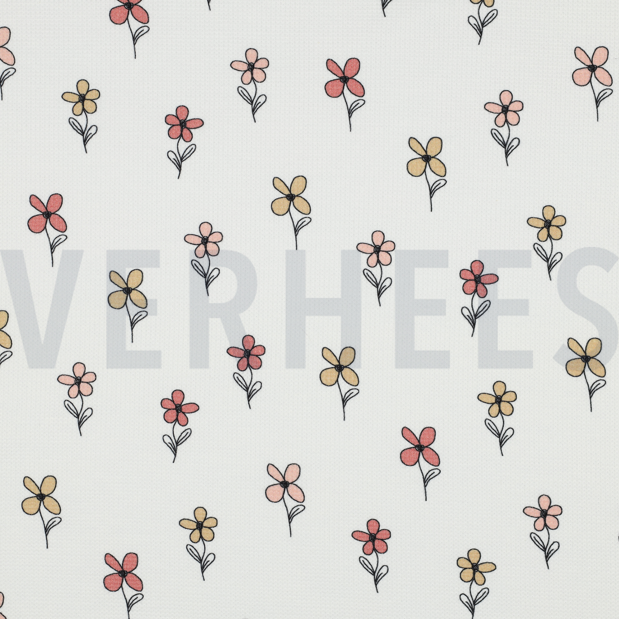 WAFELJERSEY BLOEMEN BORDEAUXROOD (high resolution)