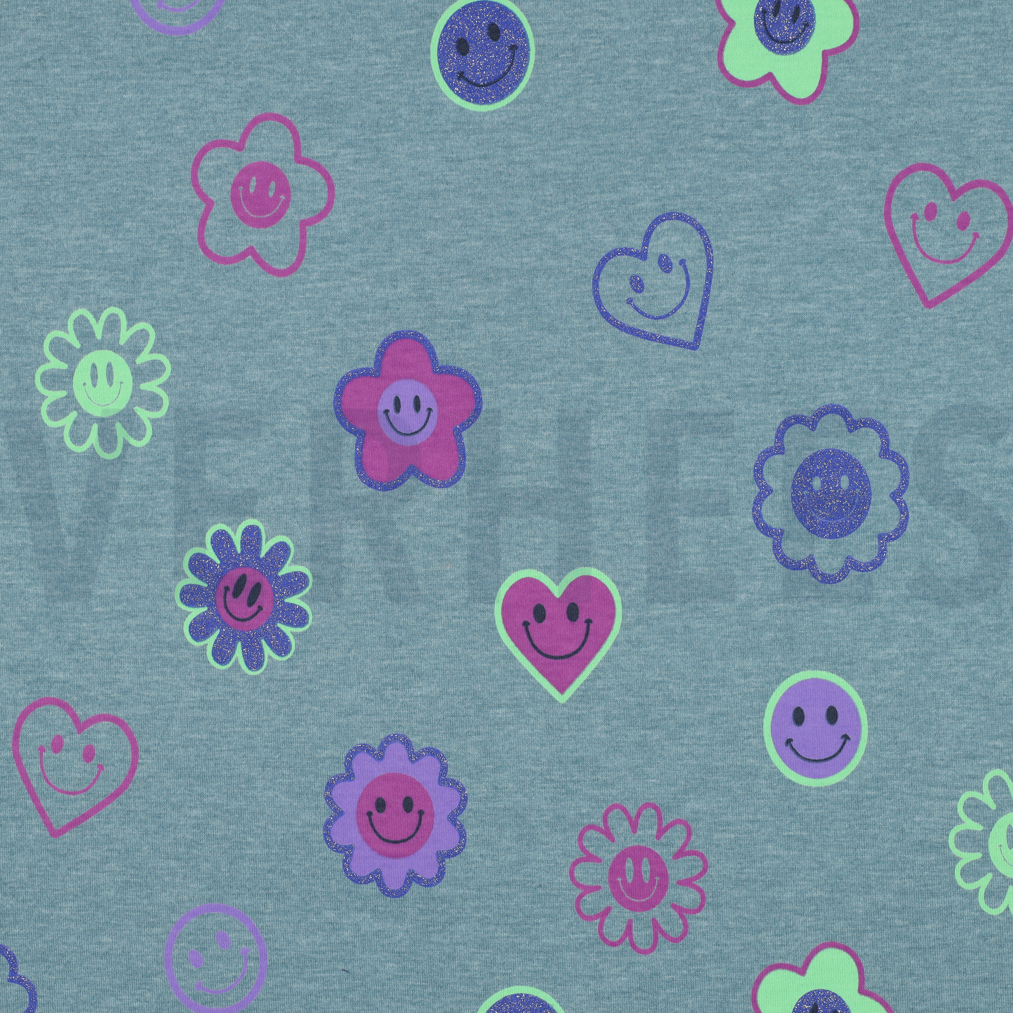 JERSEY MELANGE GLITTER SMILEYS ROOKBLAUW (high resolution)
