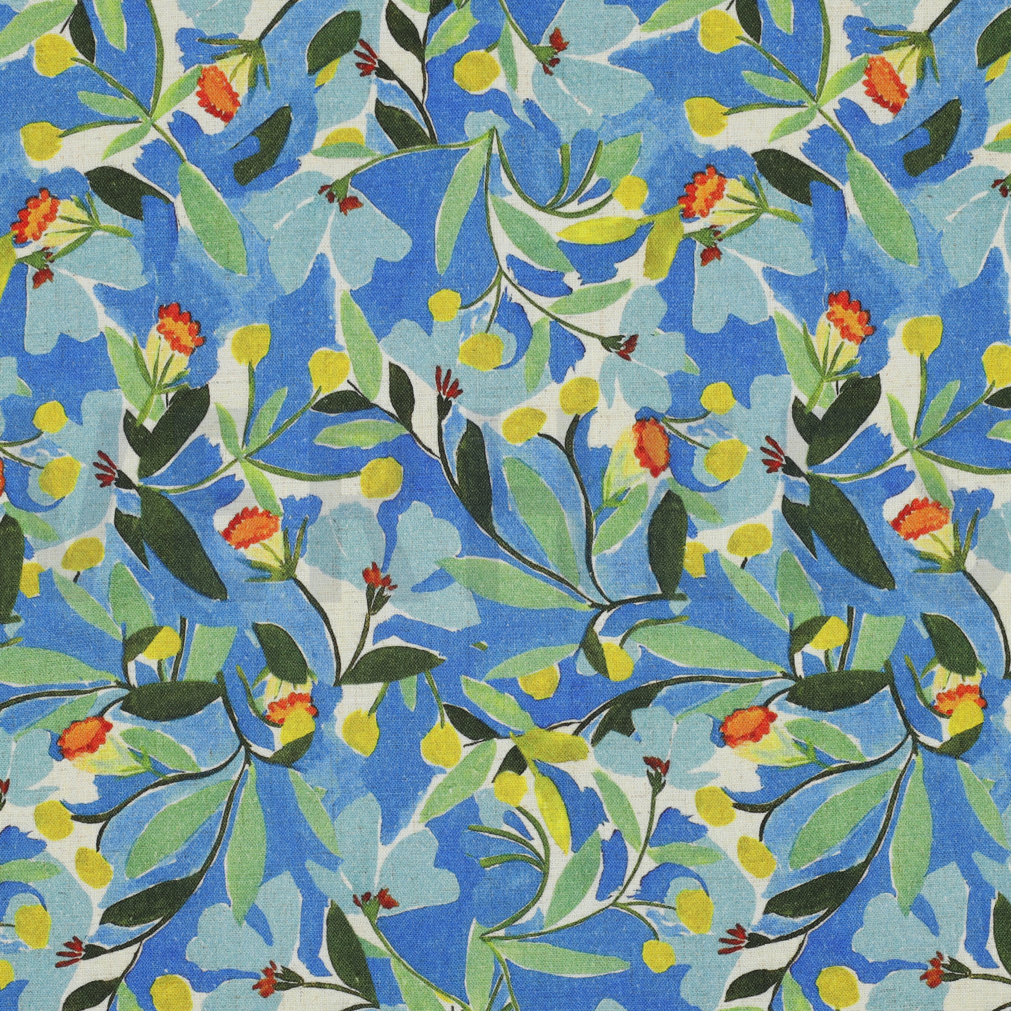 LINNEN VISCOSE CRÊPE DIGITAAL BLOEMEN KOBALTBLAUW (high resolution)