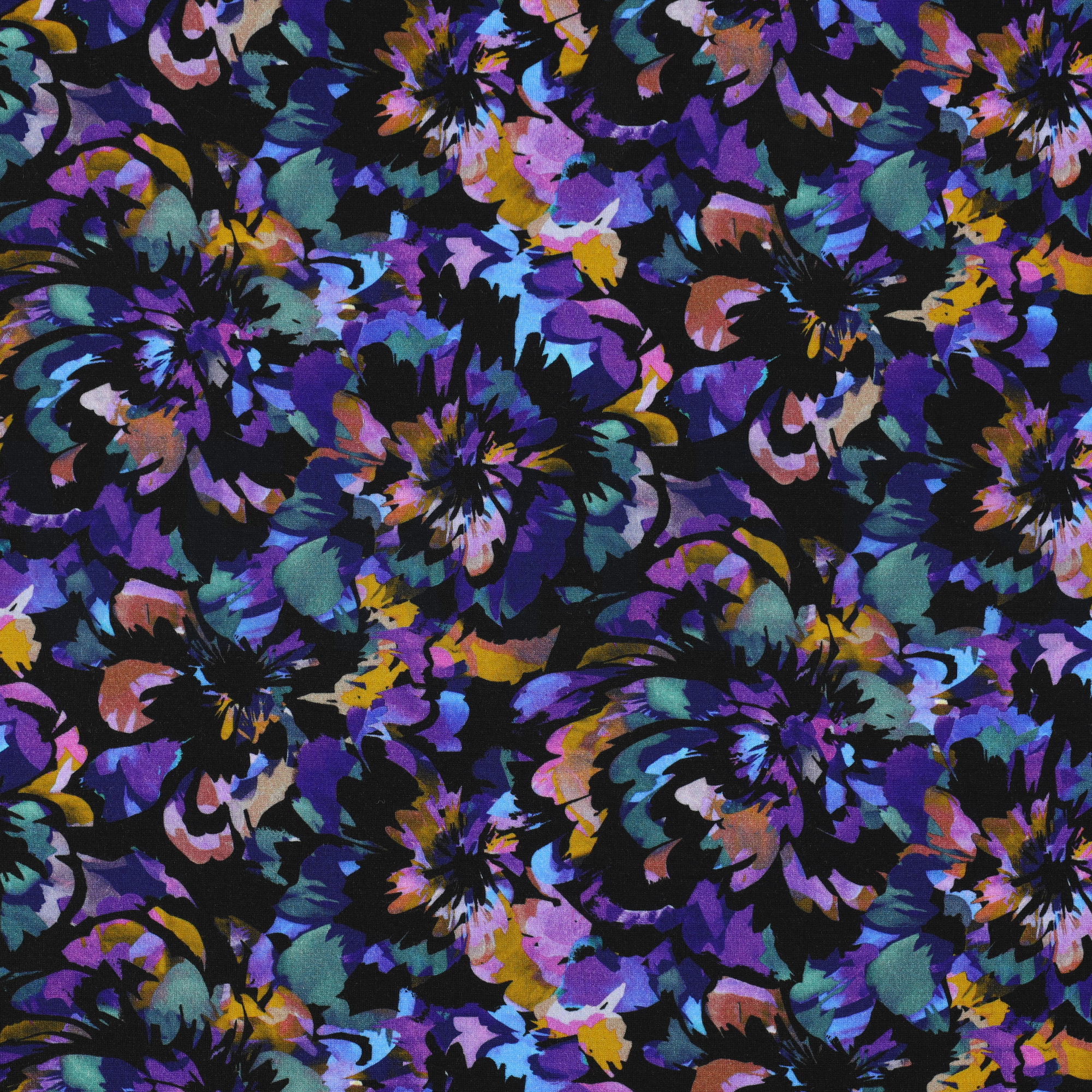 PUNTA DI ROMA DIGITAAL BLOEMEN ZWART (high resolution)