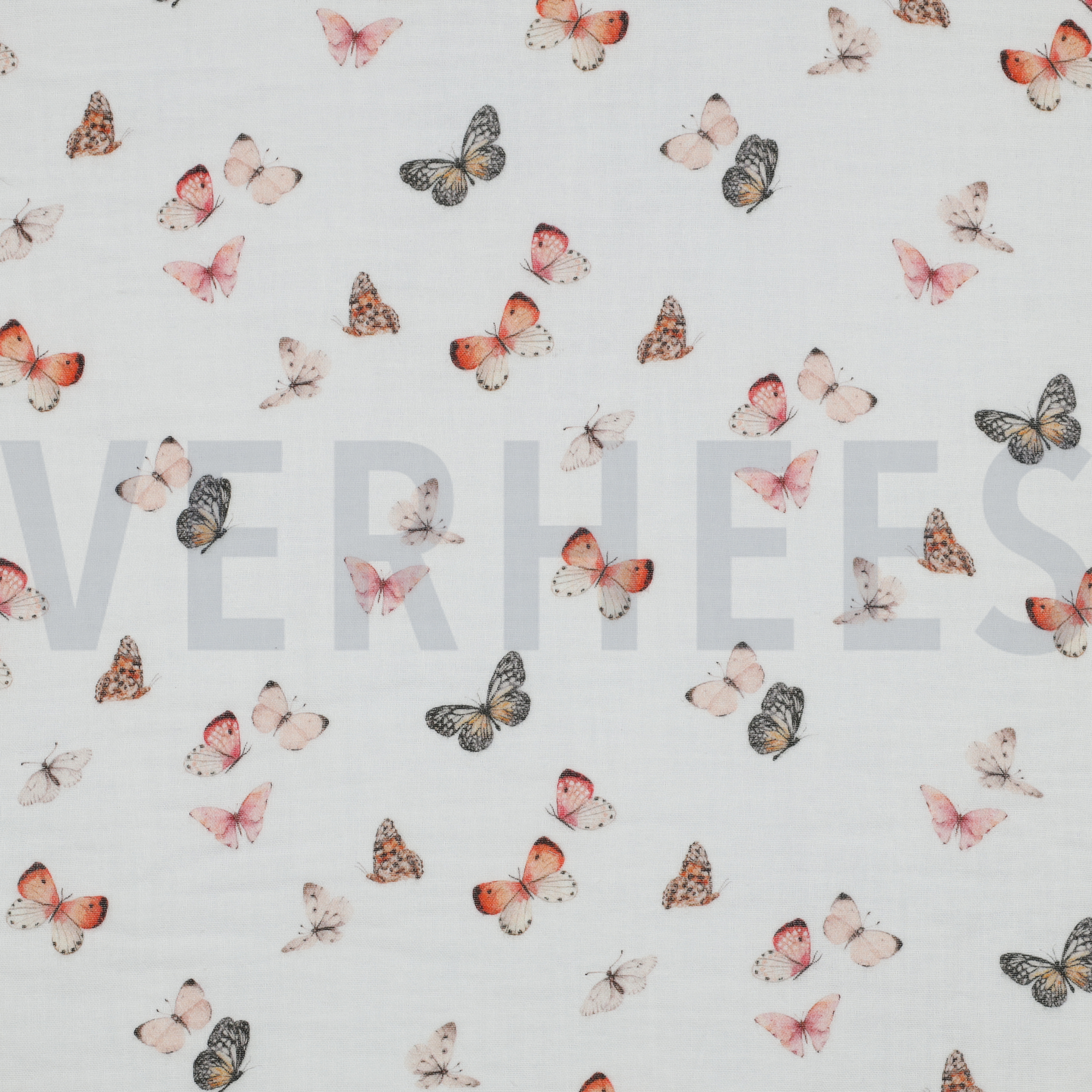 MUSSELIN DIGITAL SCHMETTERLINGE WEISS (high resolution)