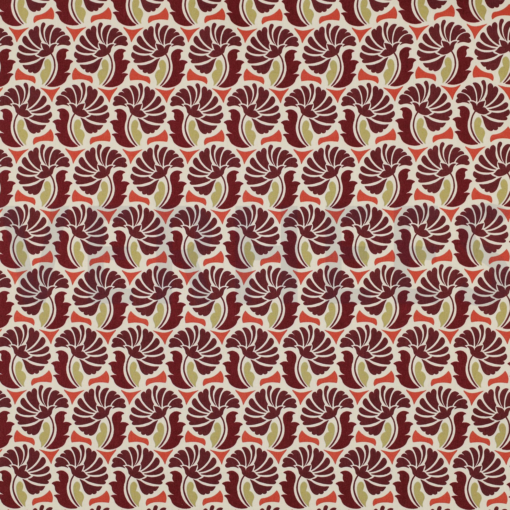 FINE POPLIN FLOWERS BURGUNDY (high resolution)