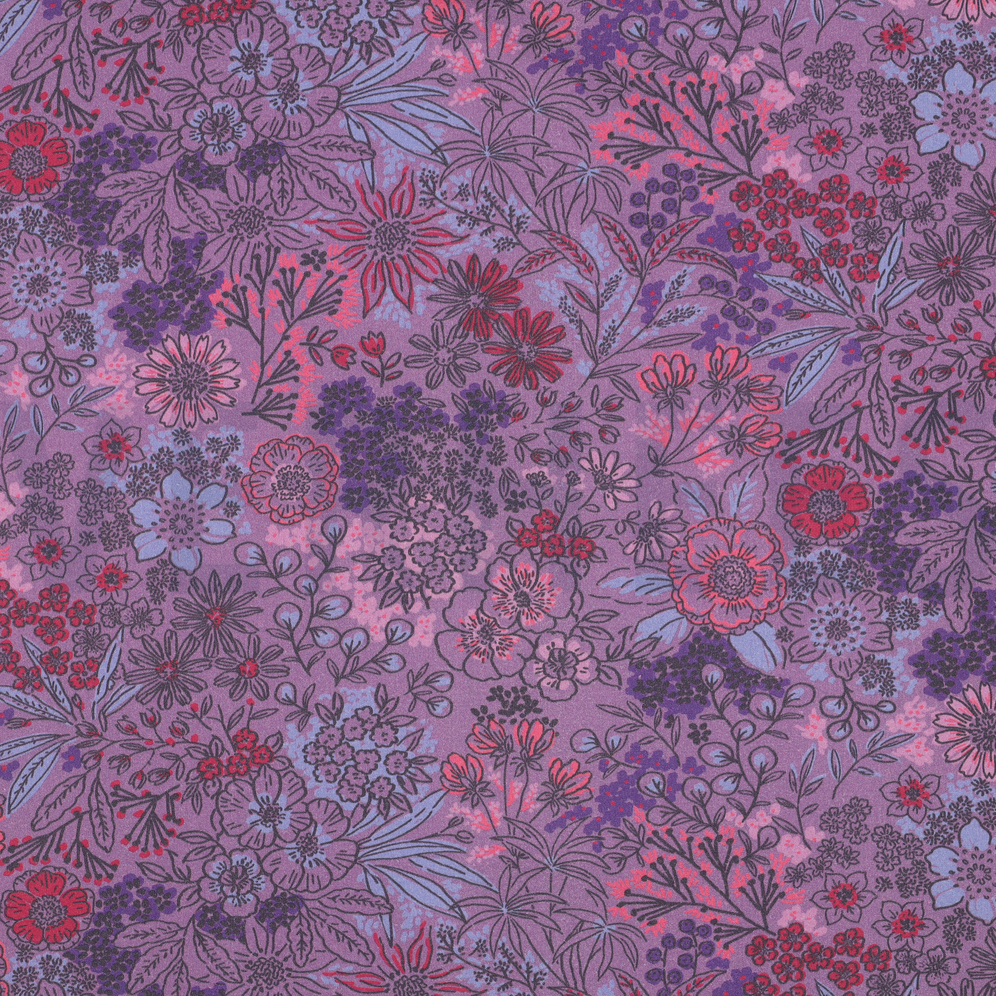 FINE POPLIN DIGITAL FLOWERS LAVENDER (high resolution)