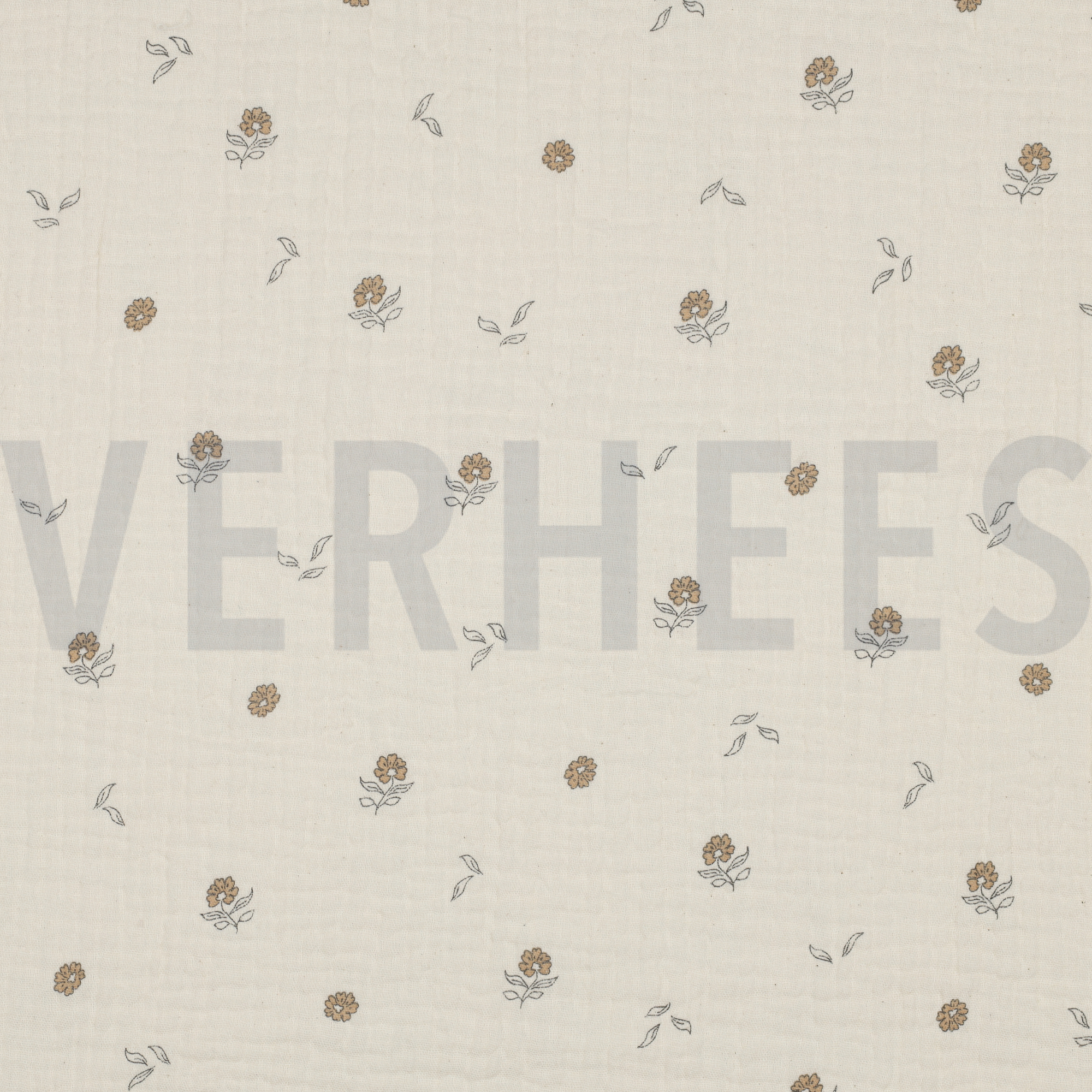 DOUBLE GAUZE GOTS NATURAL FLOWERS NATURAL (high resolution)