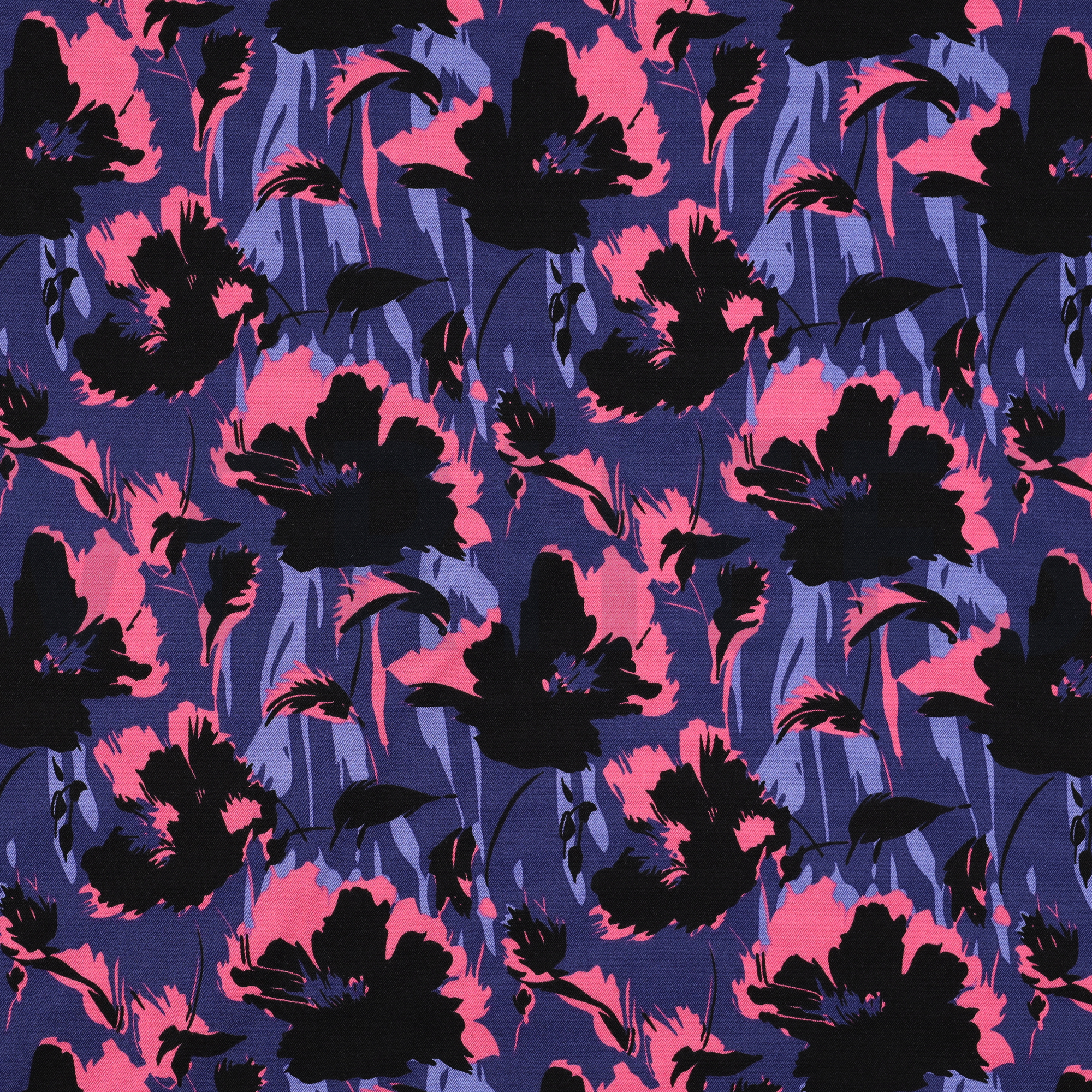 VISCOSE ROSELLA STRETCH BLOEMEN MARINEBLAUW (high resolution)
