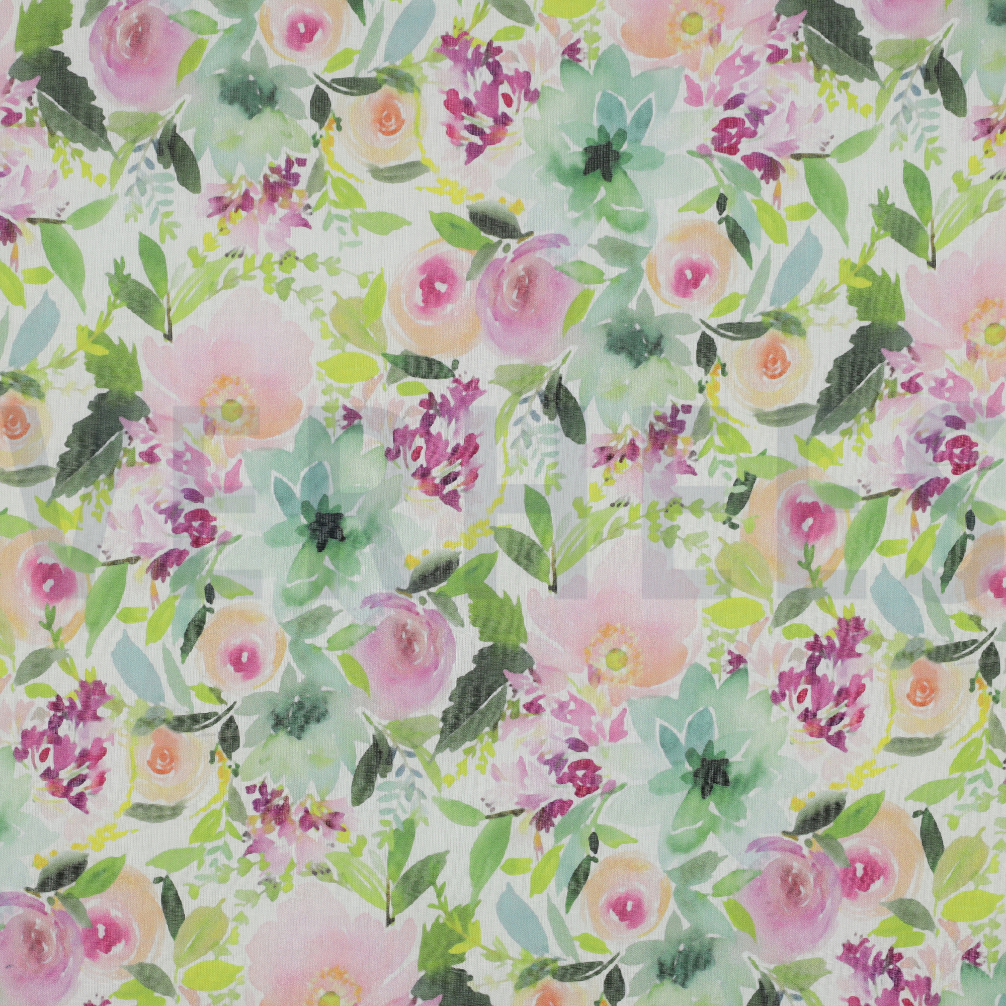 BAUMWOLLE VOILE DIGITAL BLUMEN WEISS (high resolution)