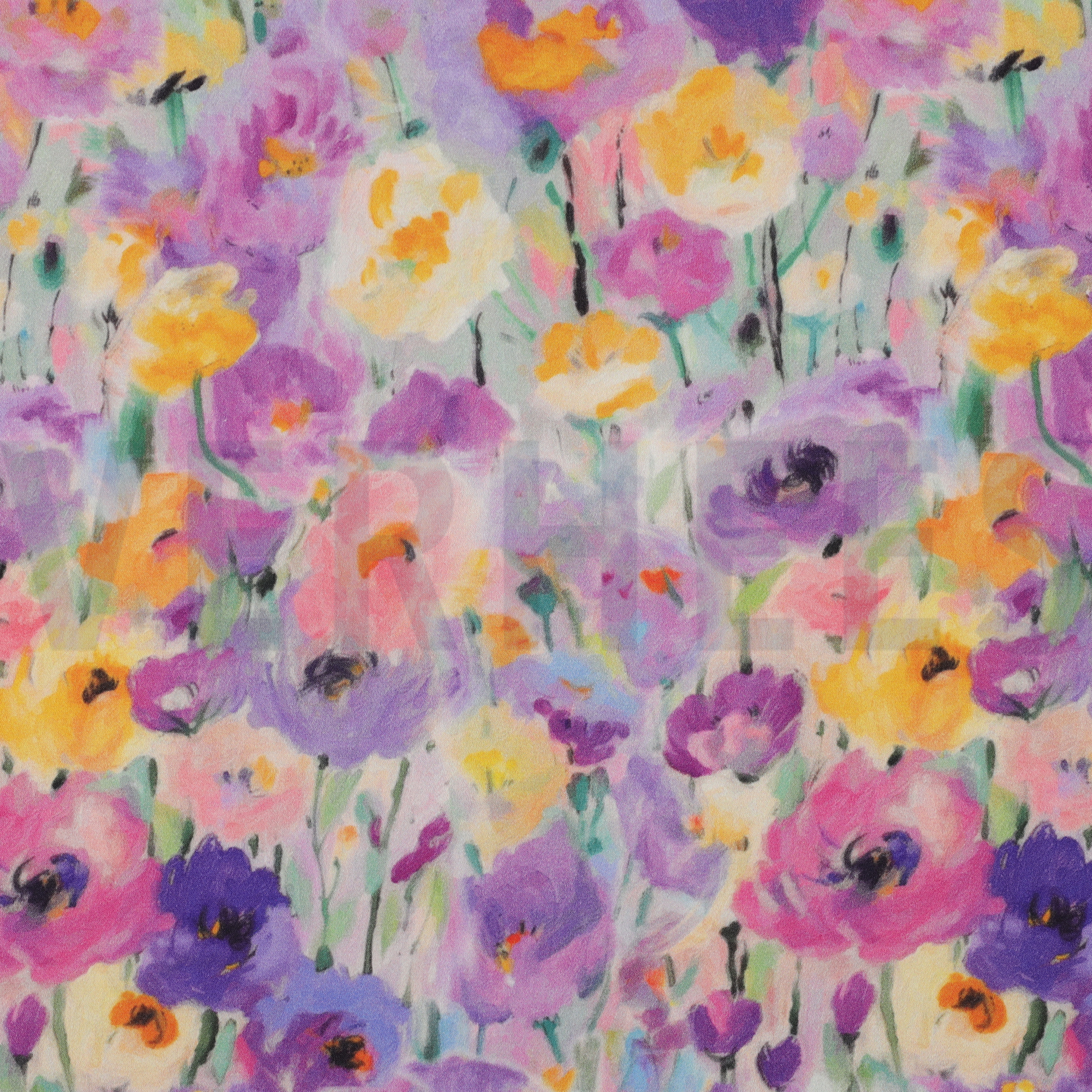 VISCOSE SATIJN DIGITAAL BLOEMEN LAVENDEL (high resolution)