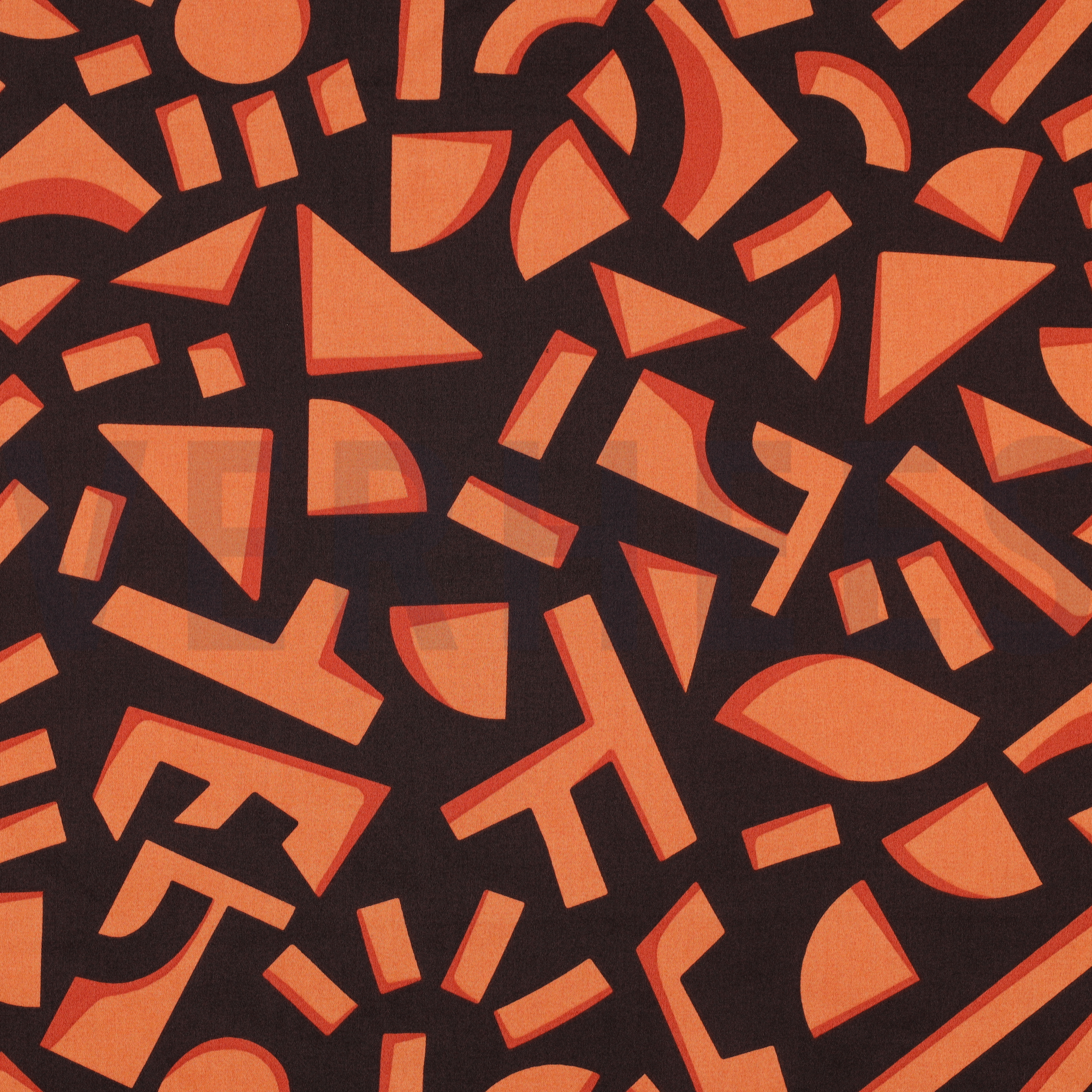 BAUMWOLLE SATIN GEOMETRISCH DUNKELBRAUN (high resolution)