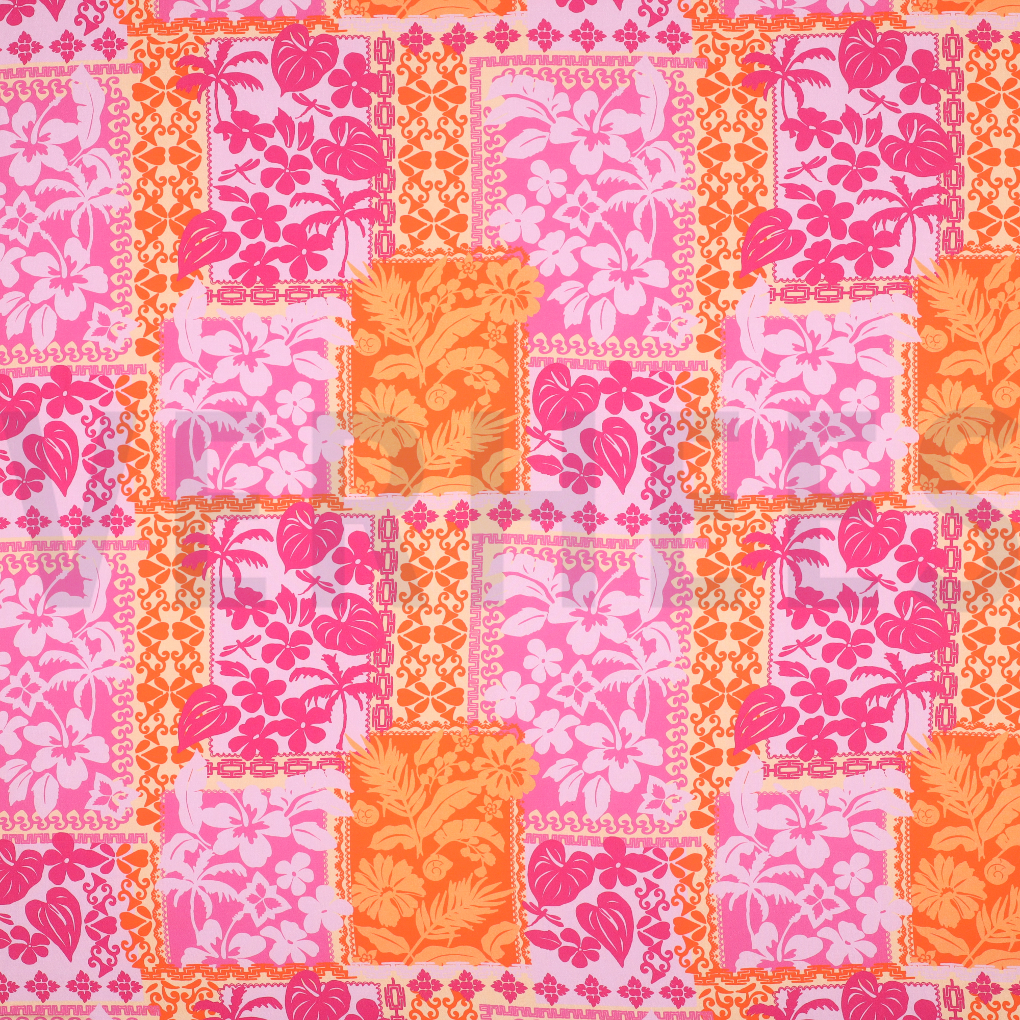 LENZING™ ECOVERO™ FLOWERS PATCHWORK FUCHSIA (high resolution)