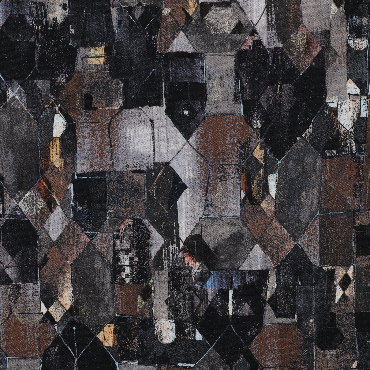 CANVAS DIGITAAL GEOMETRISCH MARINEBLAUW (high resolution)